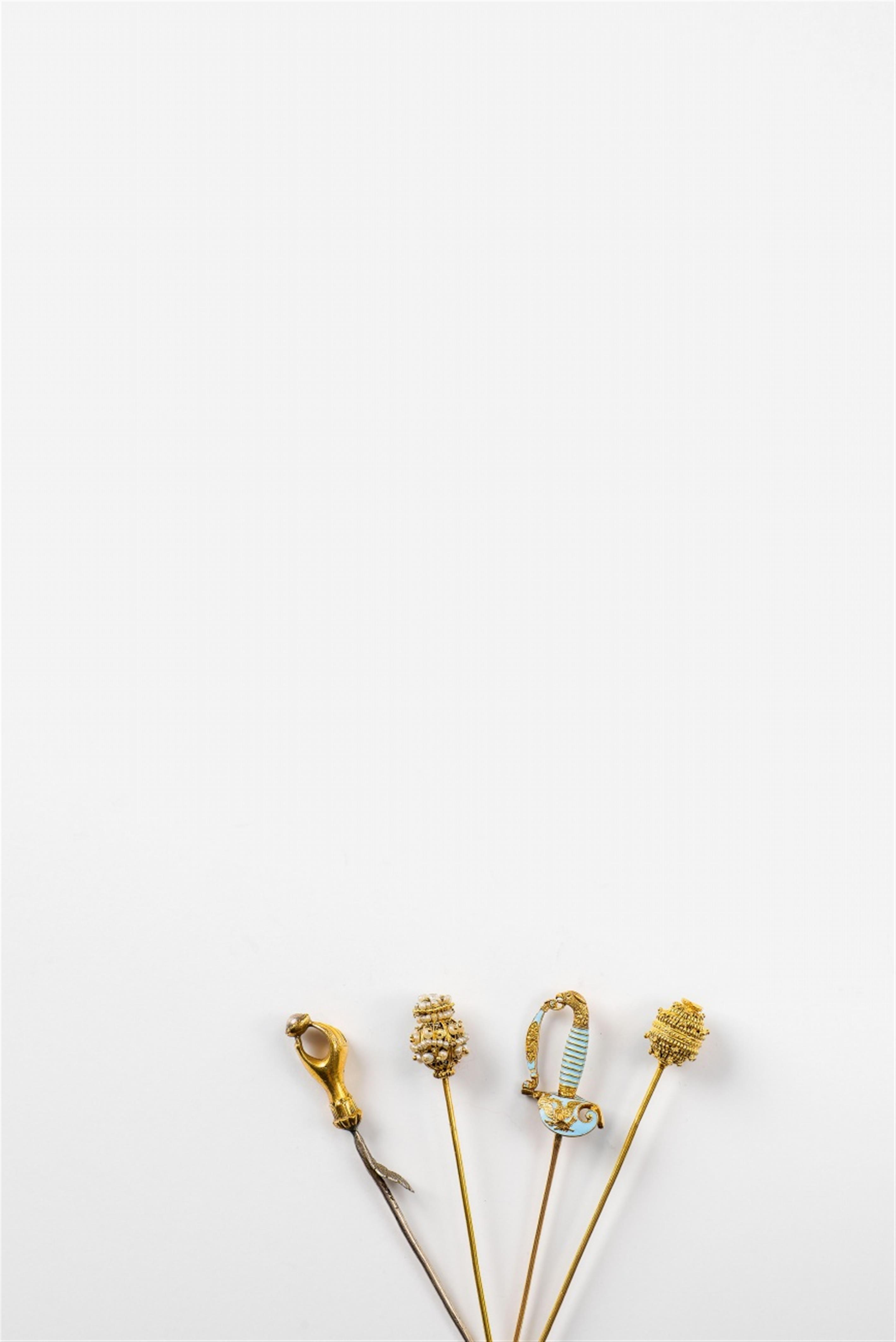 Four 19th century hat pins - image-1