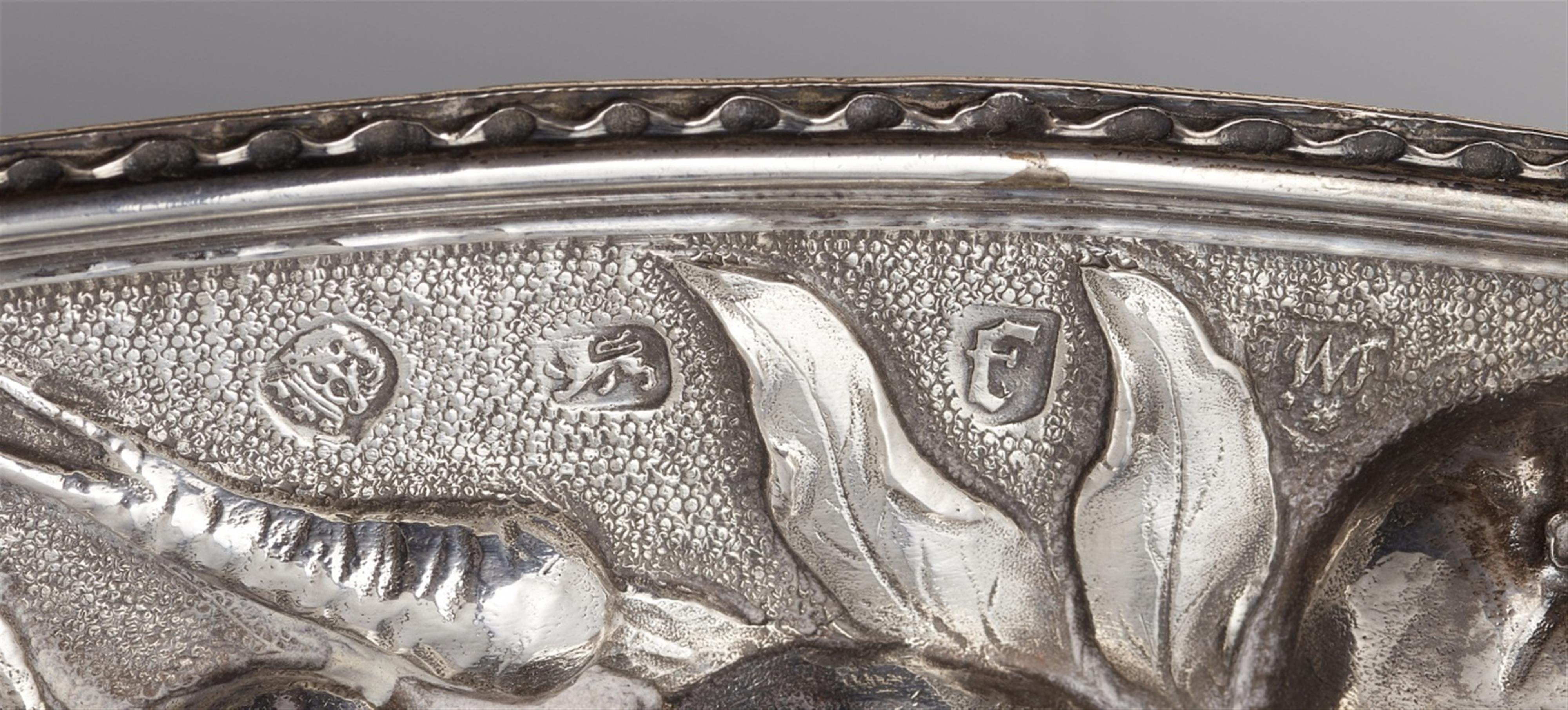 An important Charles II London silver tazza - image-9