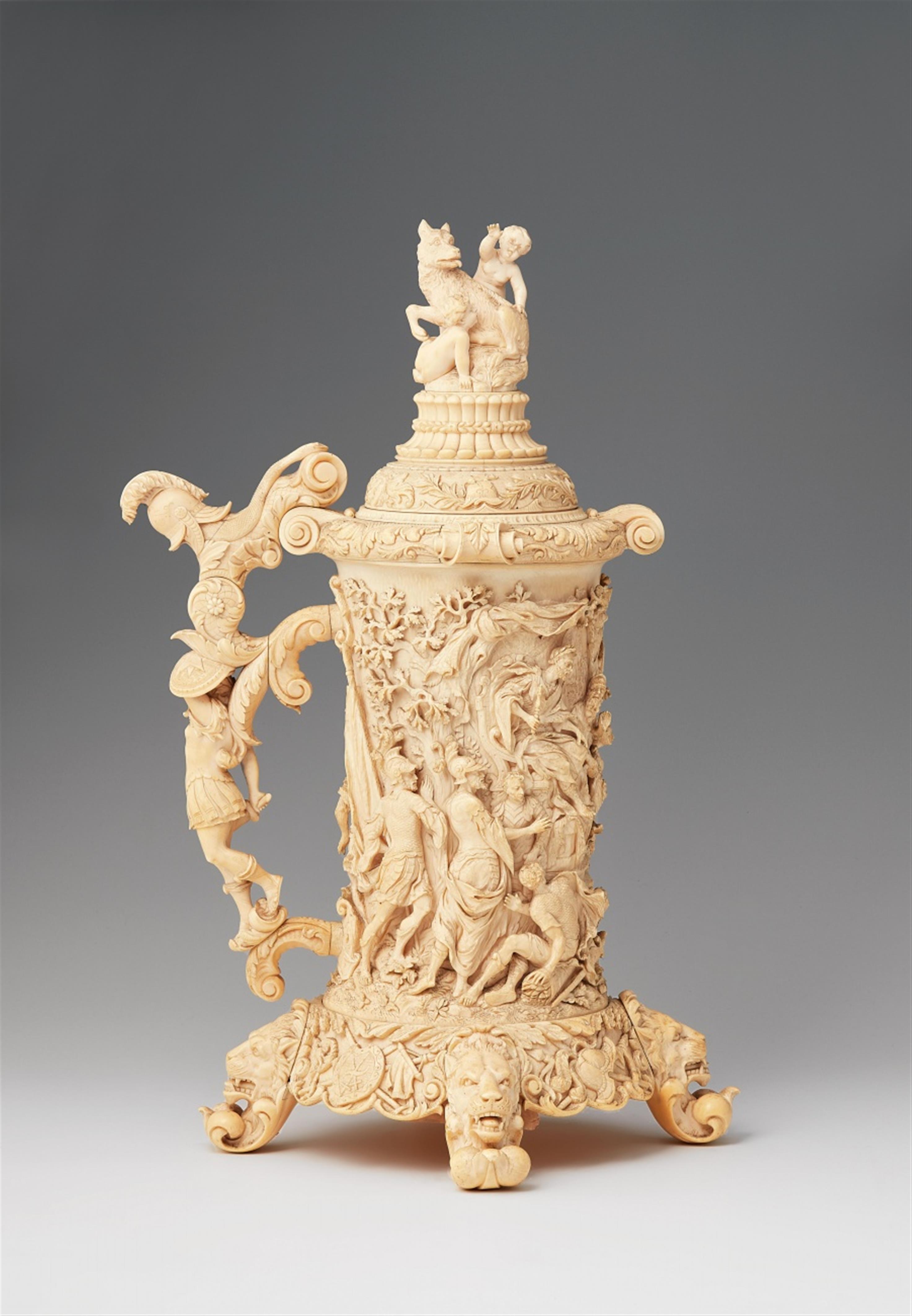Elfenbein-Deckelhumpen mit Szene aus der Geschichte Roms - image-1