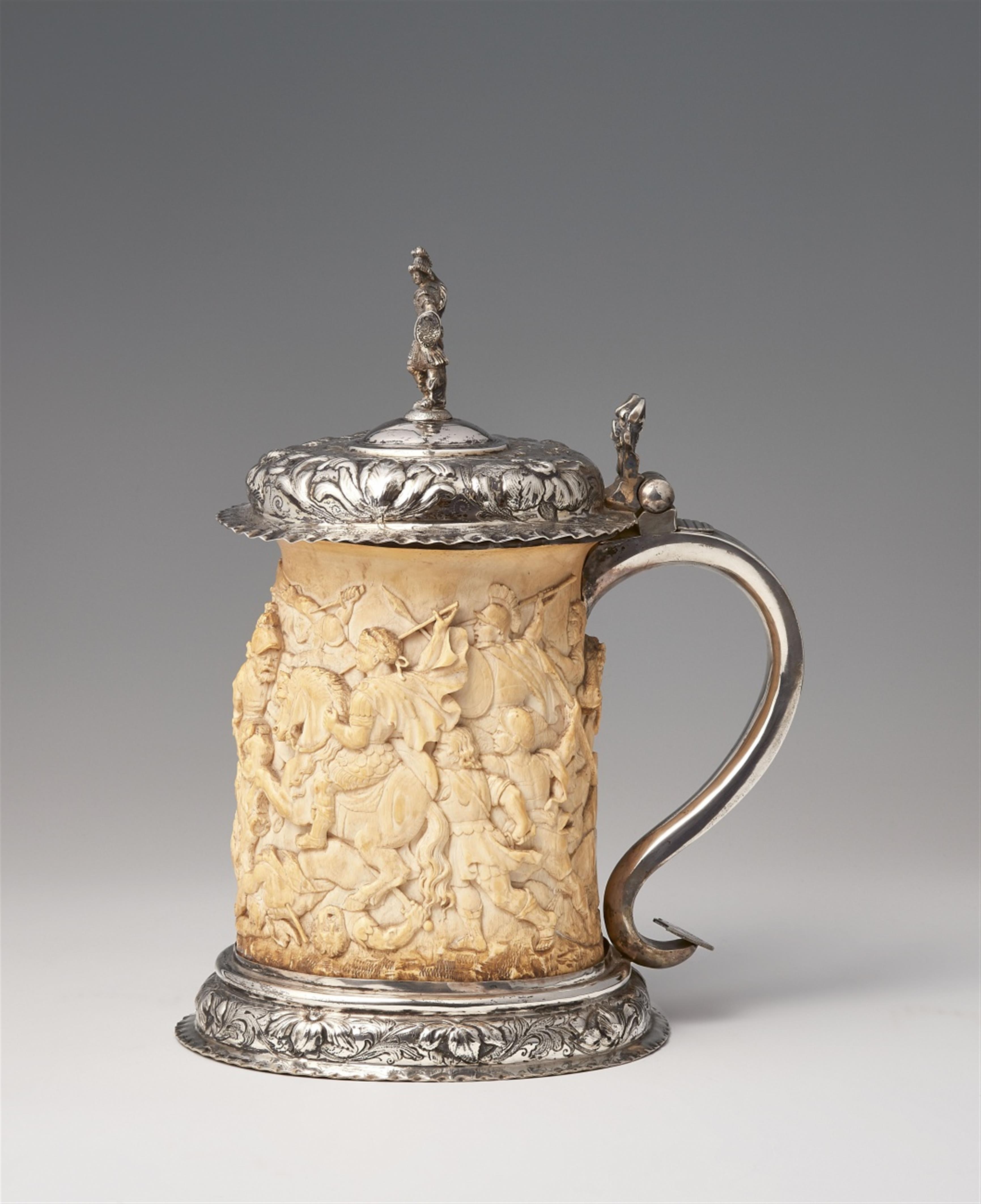 A silver-mounted ivory tankard - image-1