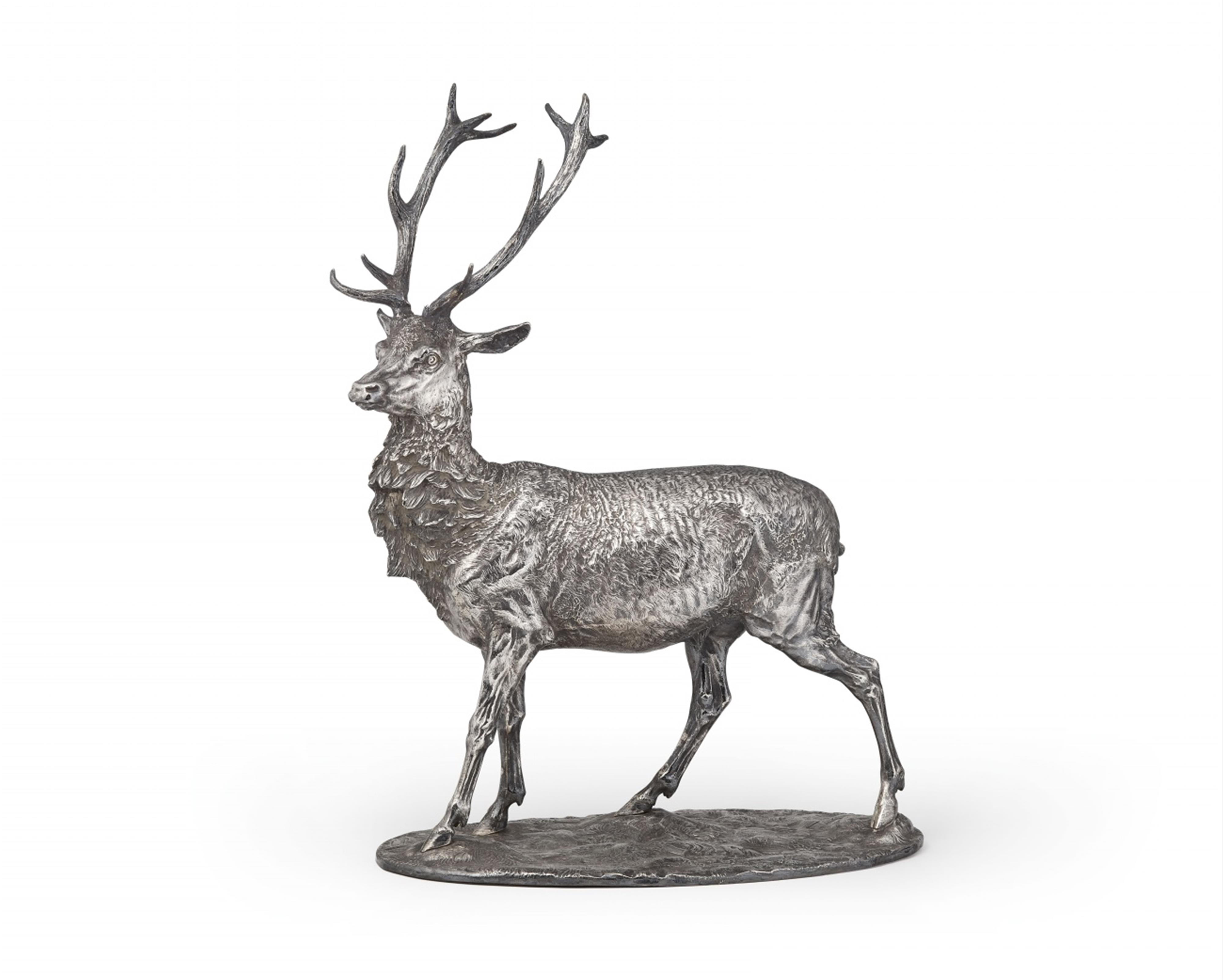 A London silver model of a stag - image-1