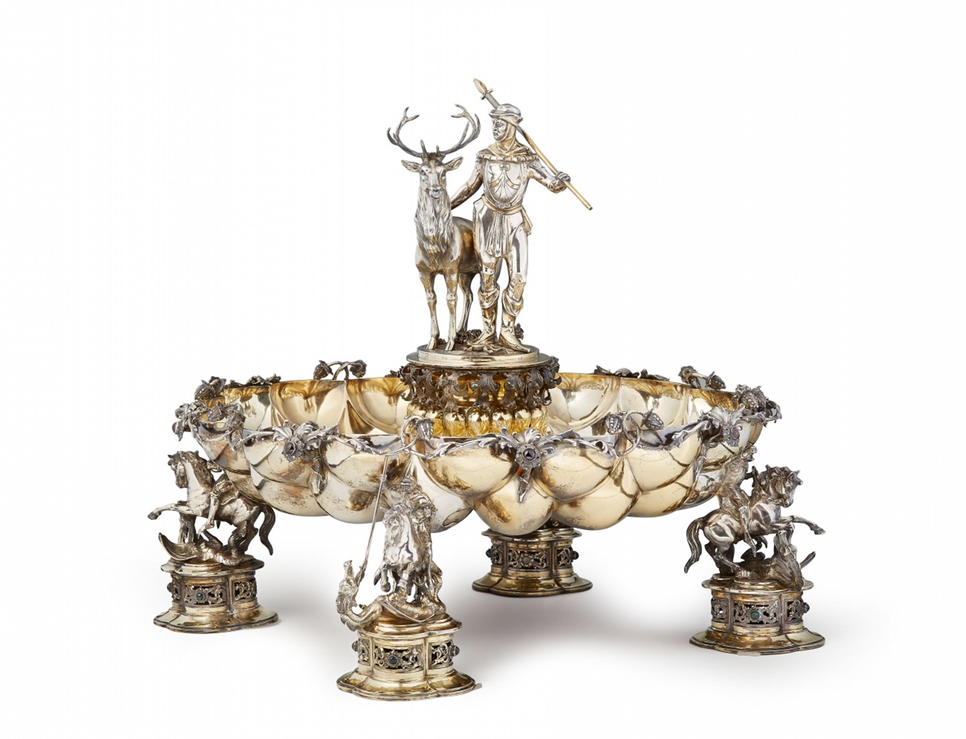 An opulent parcel gilt Hanau silver centrepiece - image-1