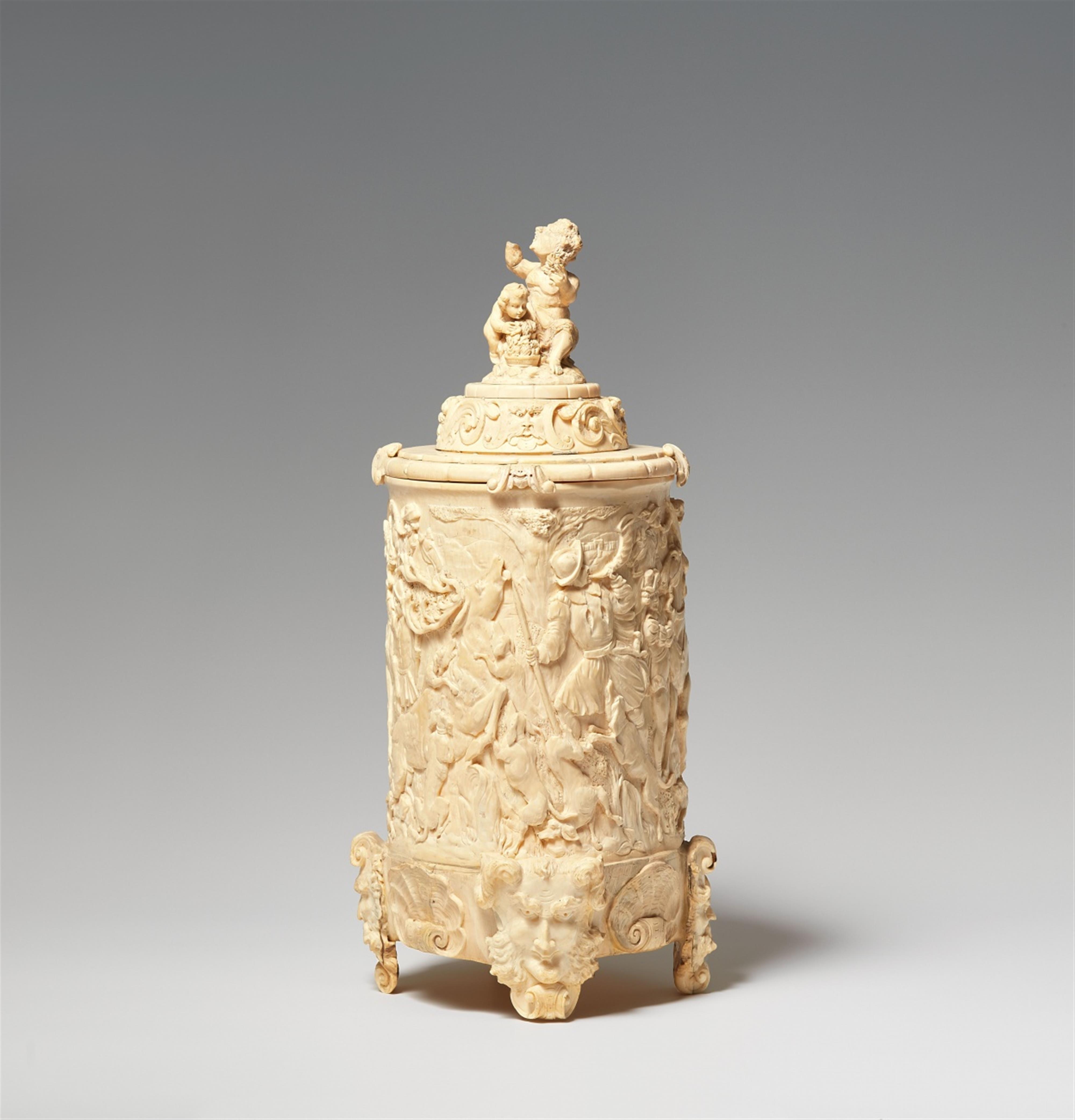 An ivory tankard with a stag hunt - image-2