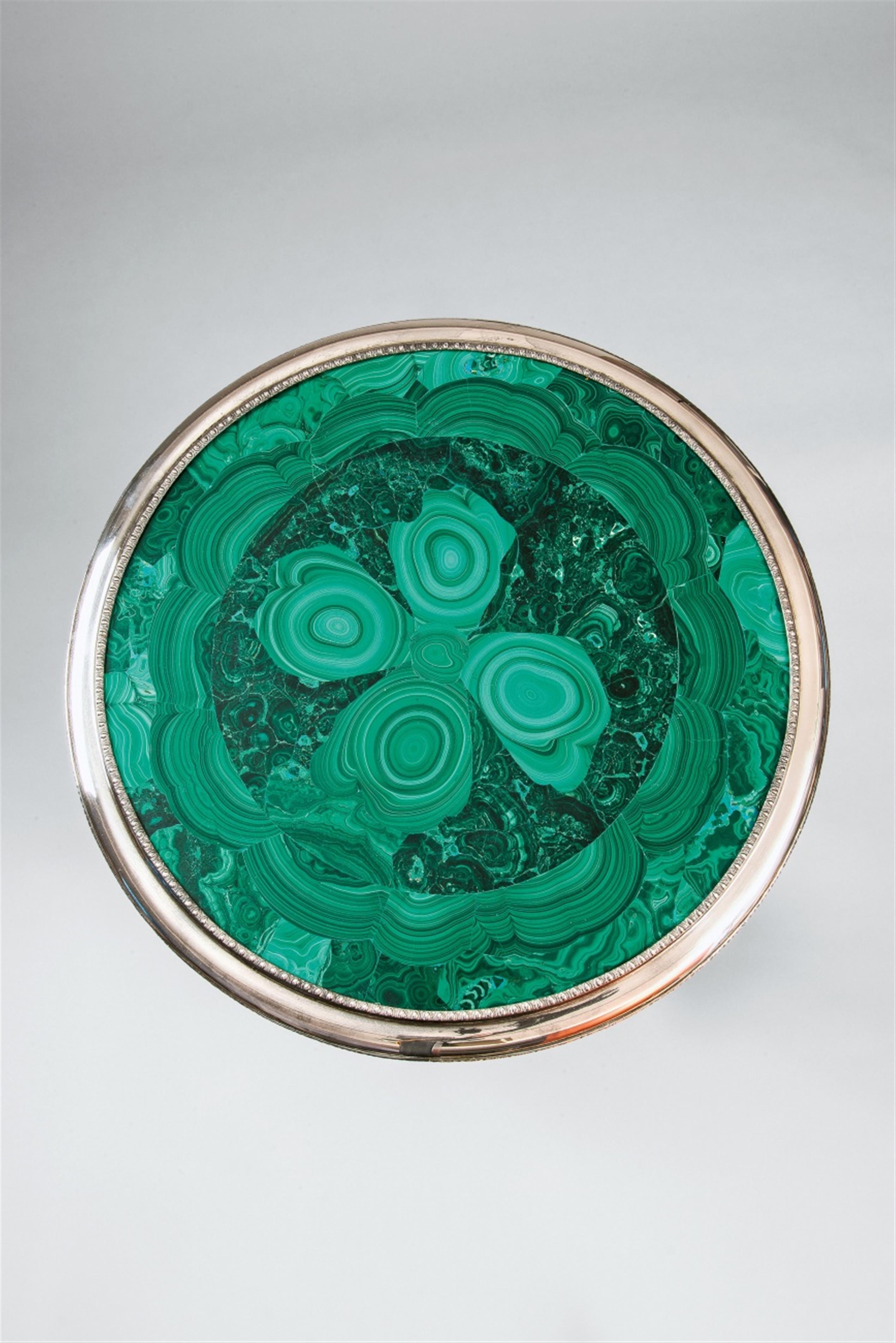 A pair of silver and malachite gueridons - image-2