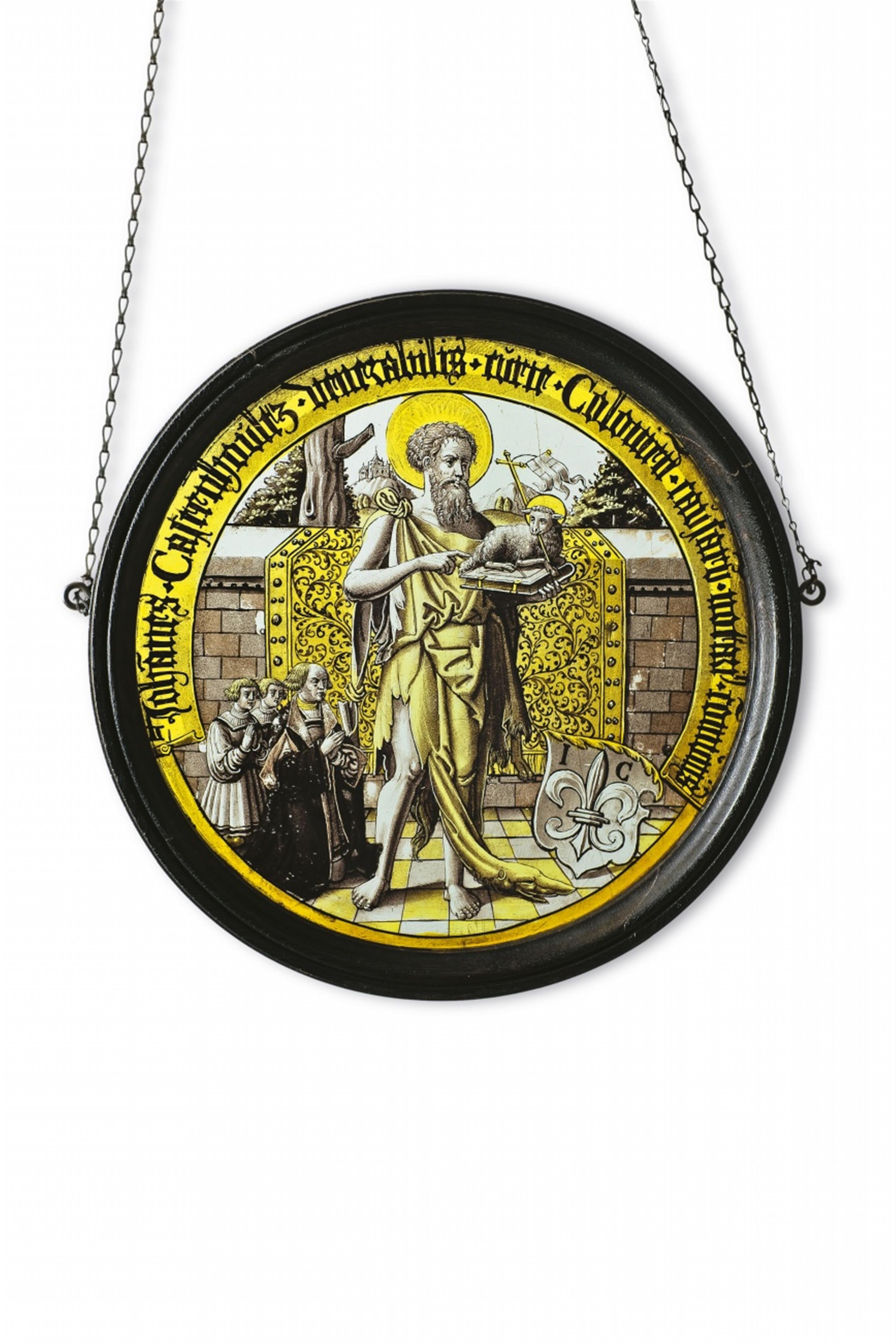A Cologne stained glass roundel with John the Baptist - image-1