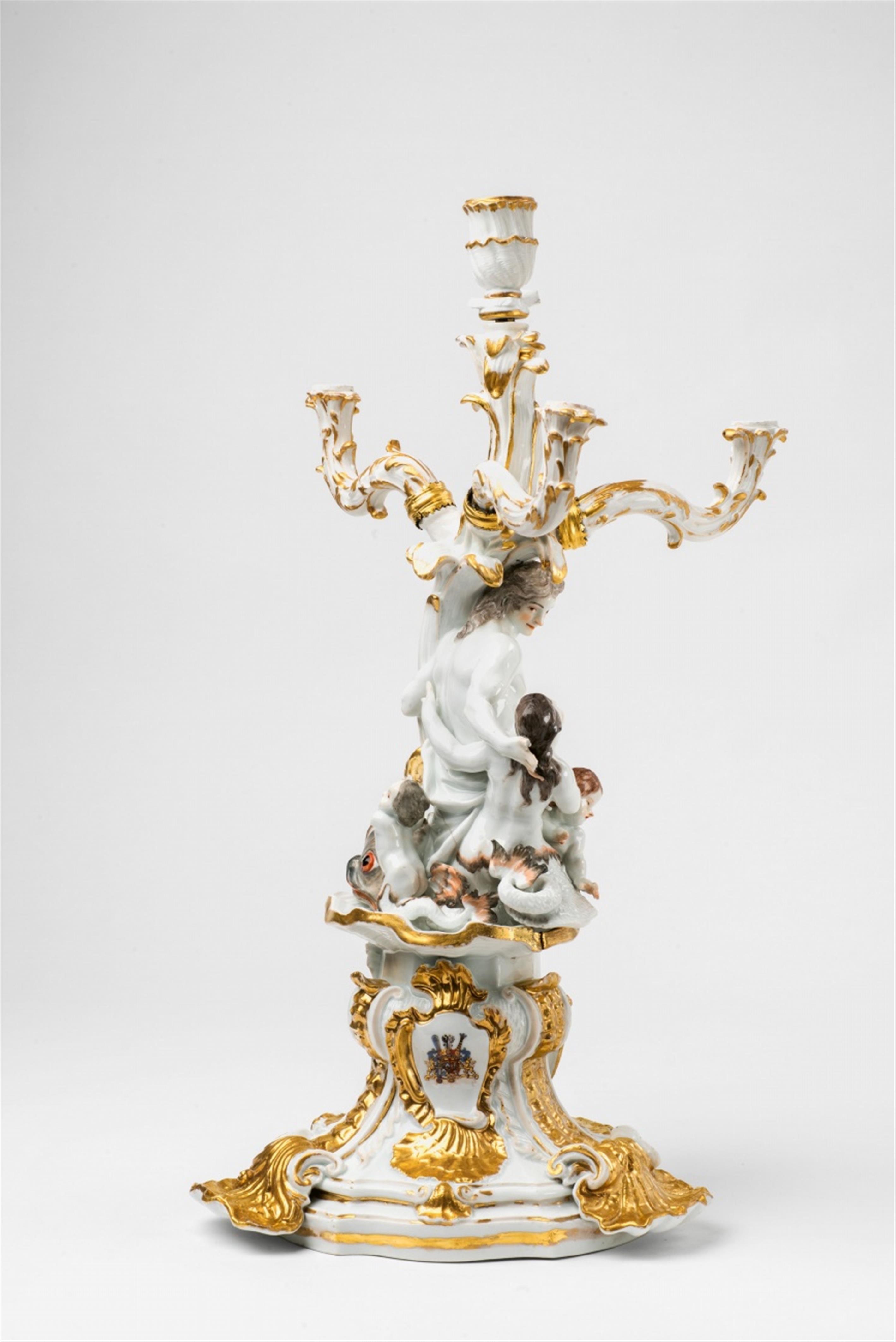 A large rare Meissen porcelain candlestick from the swan service - image-5