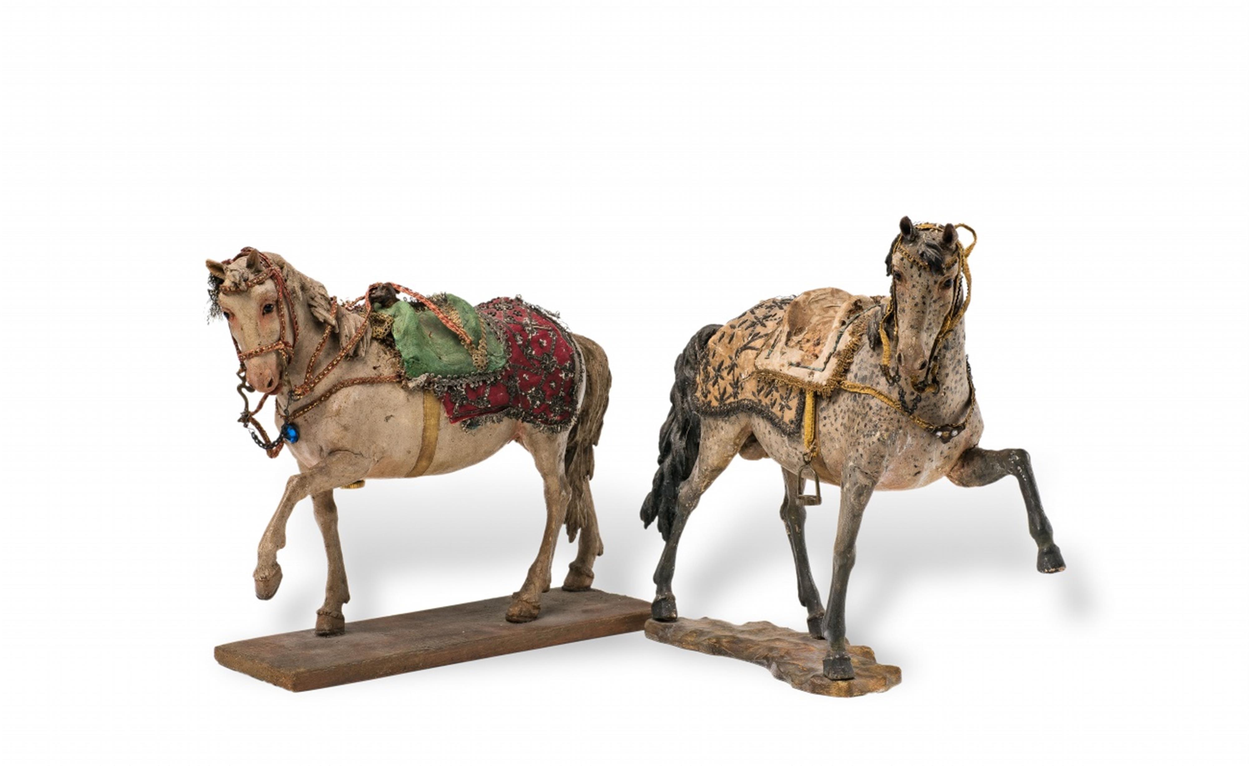 Two Italian models of horses from a Nativity scene - image-1