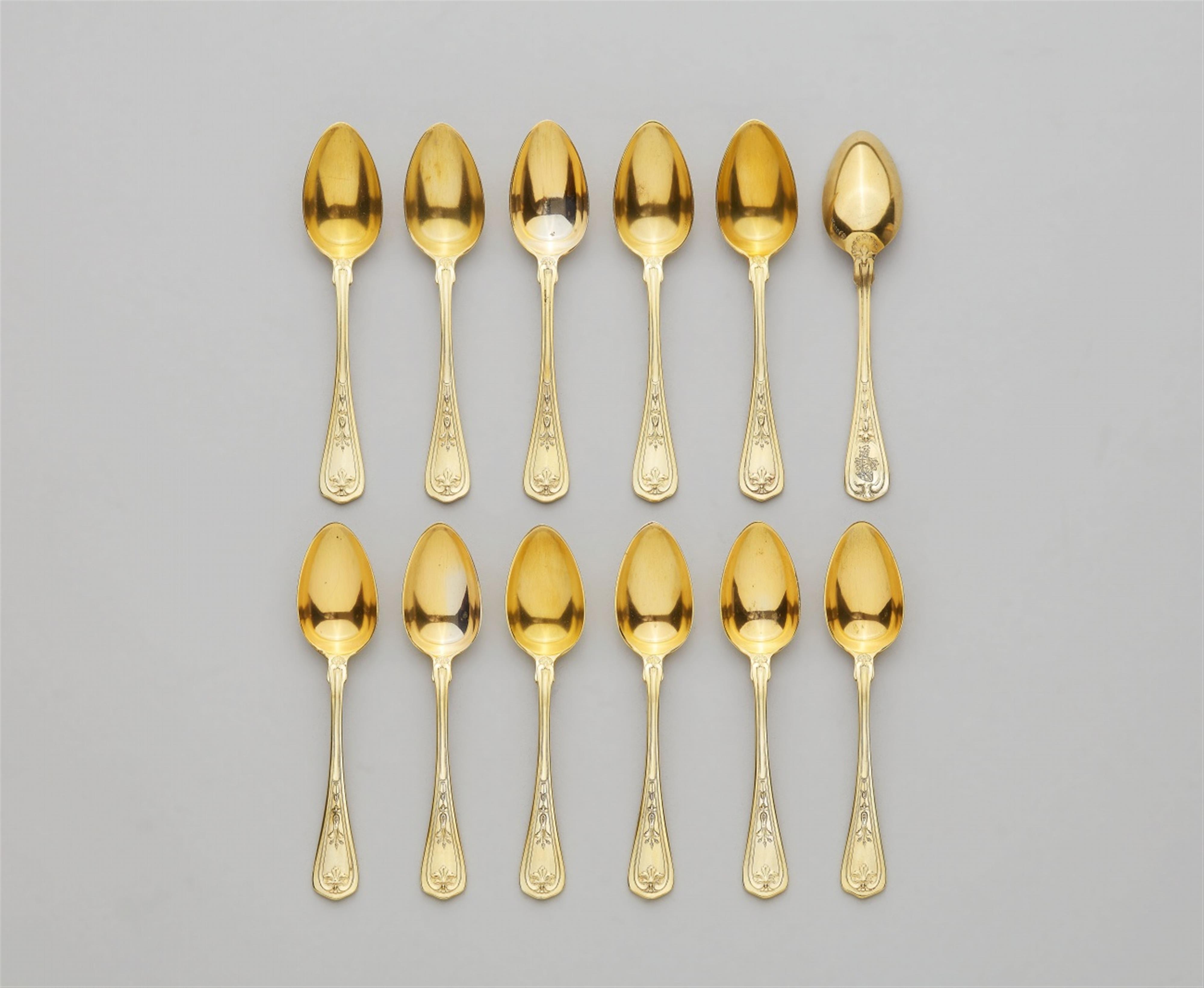 Twelve Bremen silver gilt mocca spoons - image-1