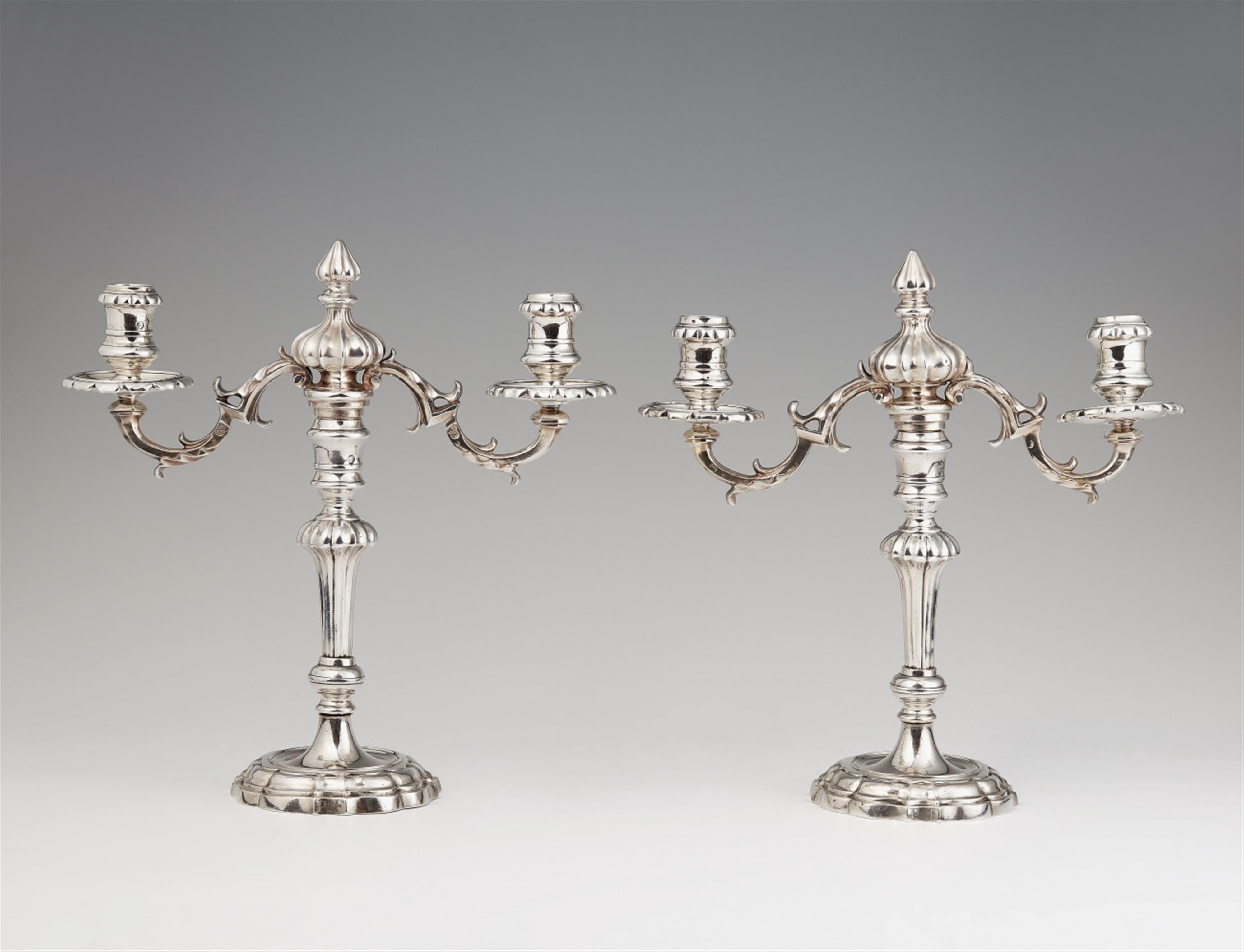 A pair of Venetian silver candelabra - image-1