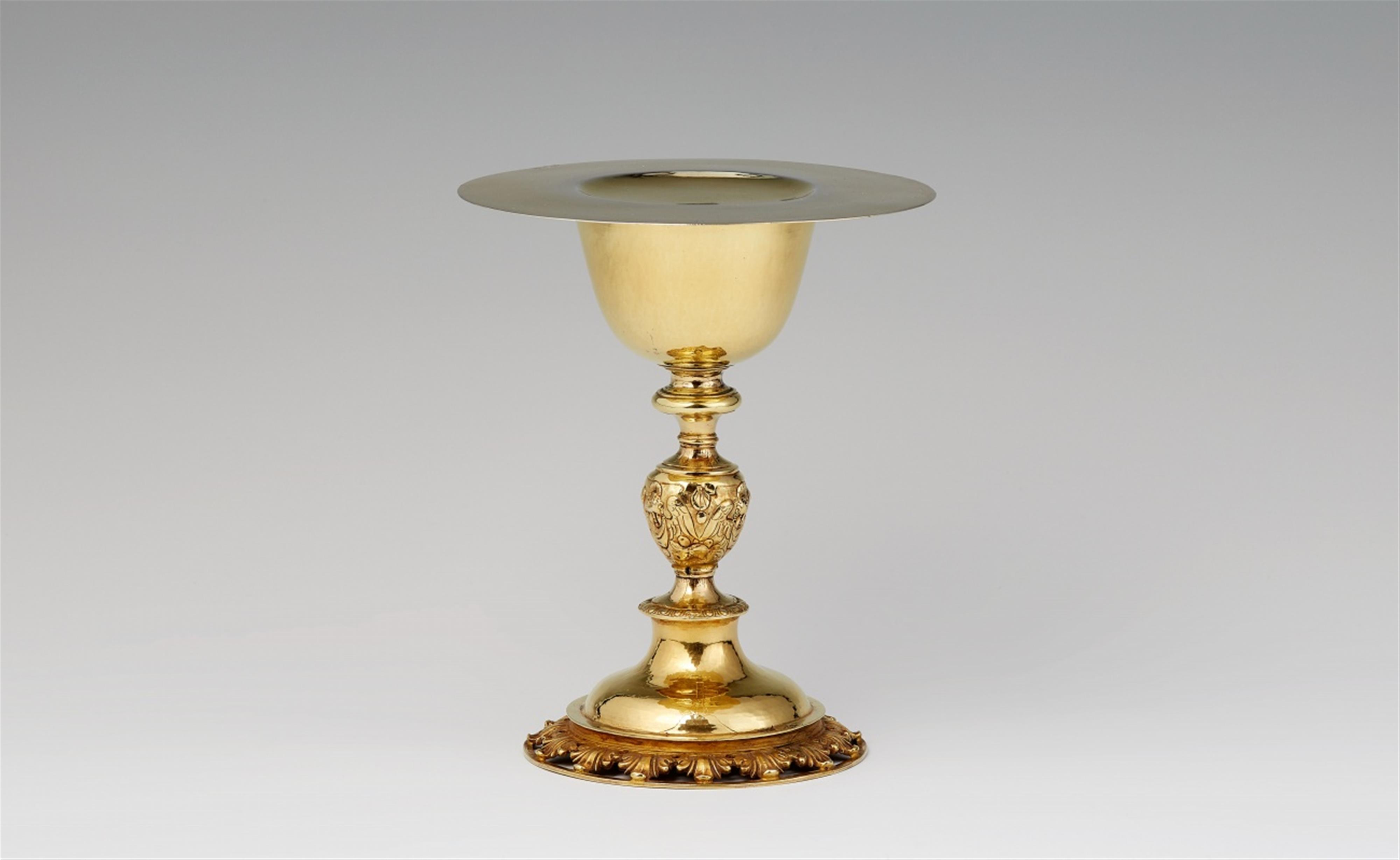A French silver gilt communion chalice and patene - image-1