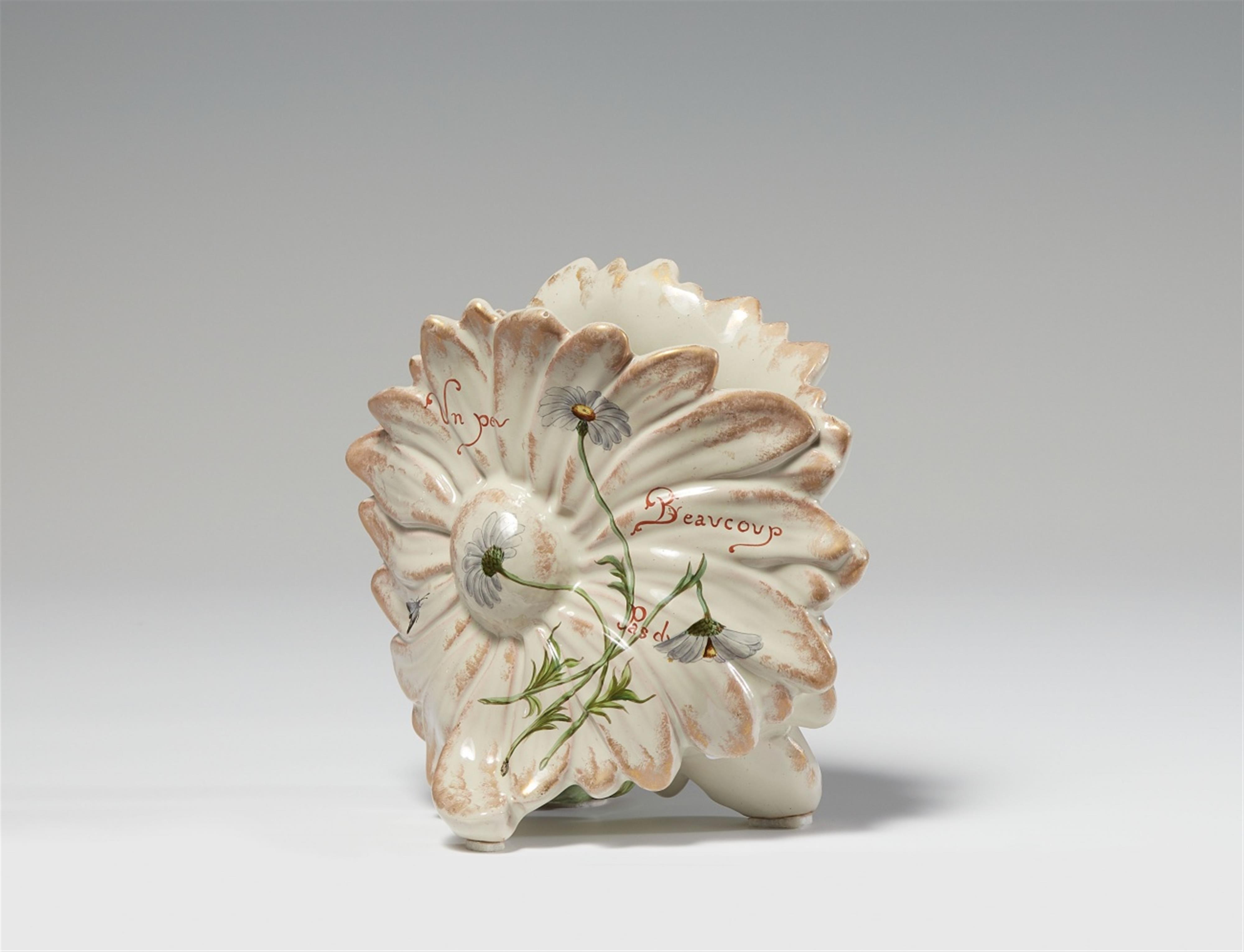 A Nancy faience daisy vase with a motto - image-1