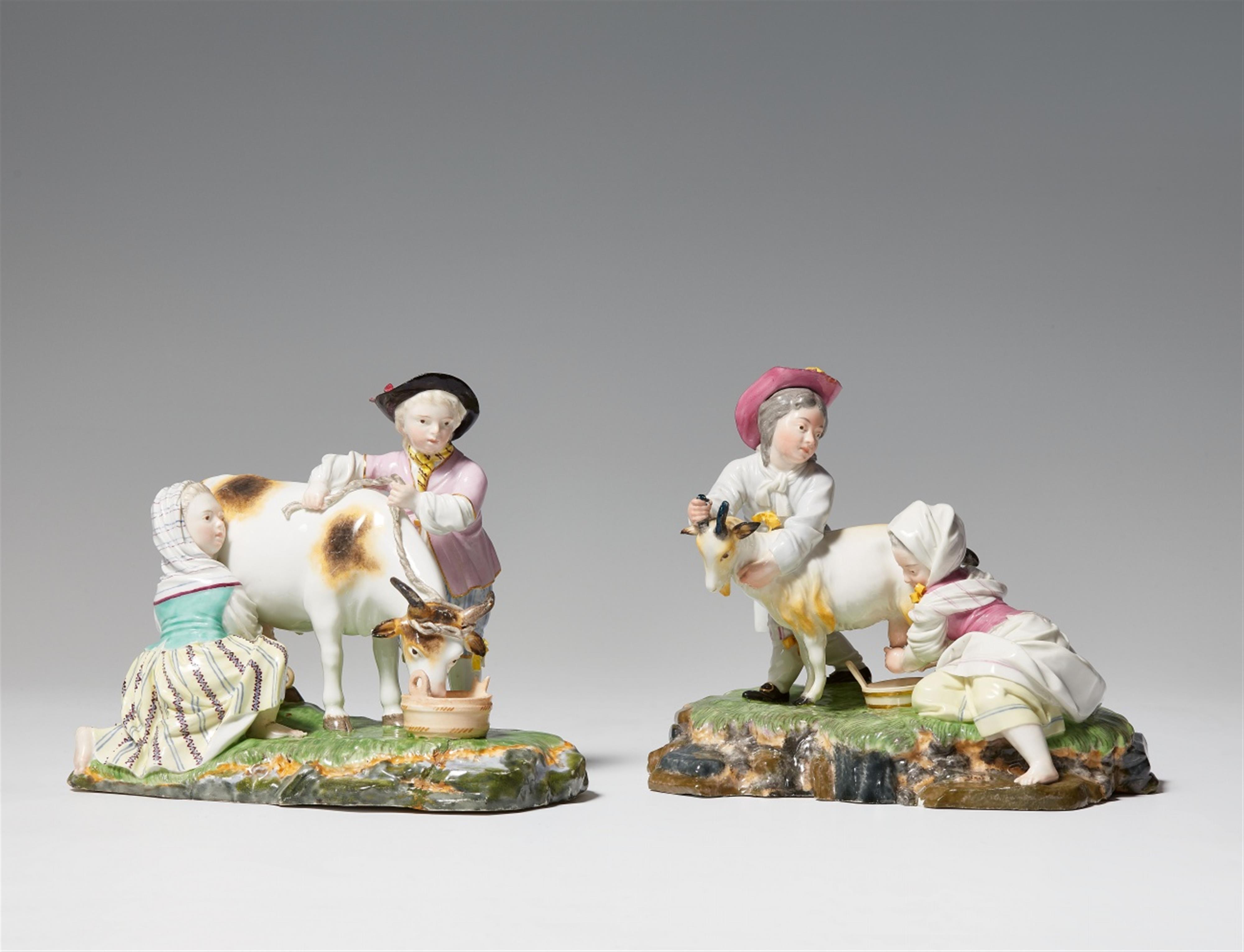 Two Höchst porcelain figures of milkmaids - image-1