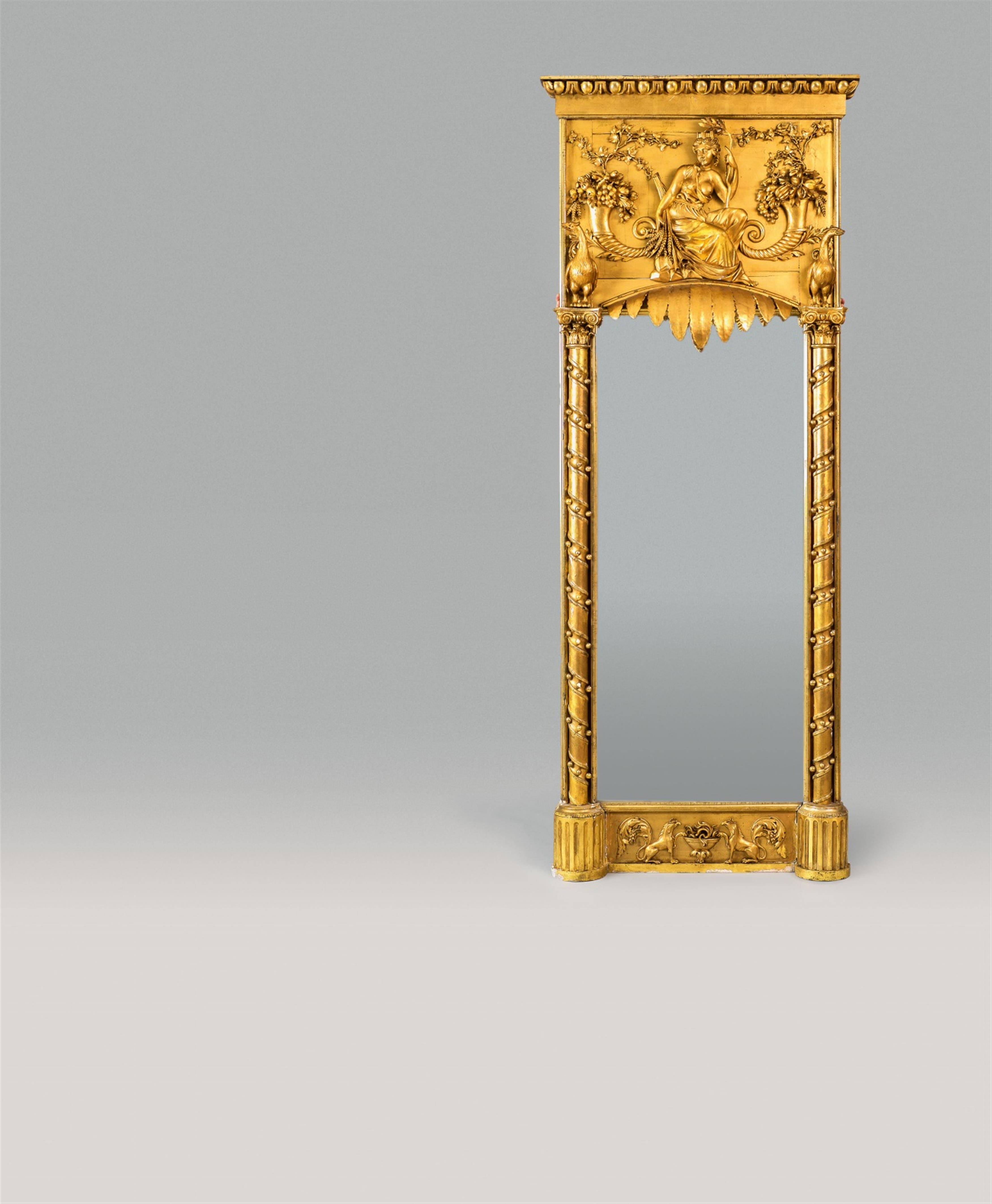 A pair of rare Neoclassical giltwood pier mirrors - image-2