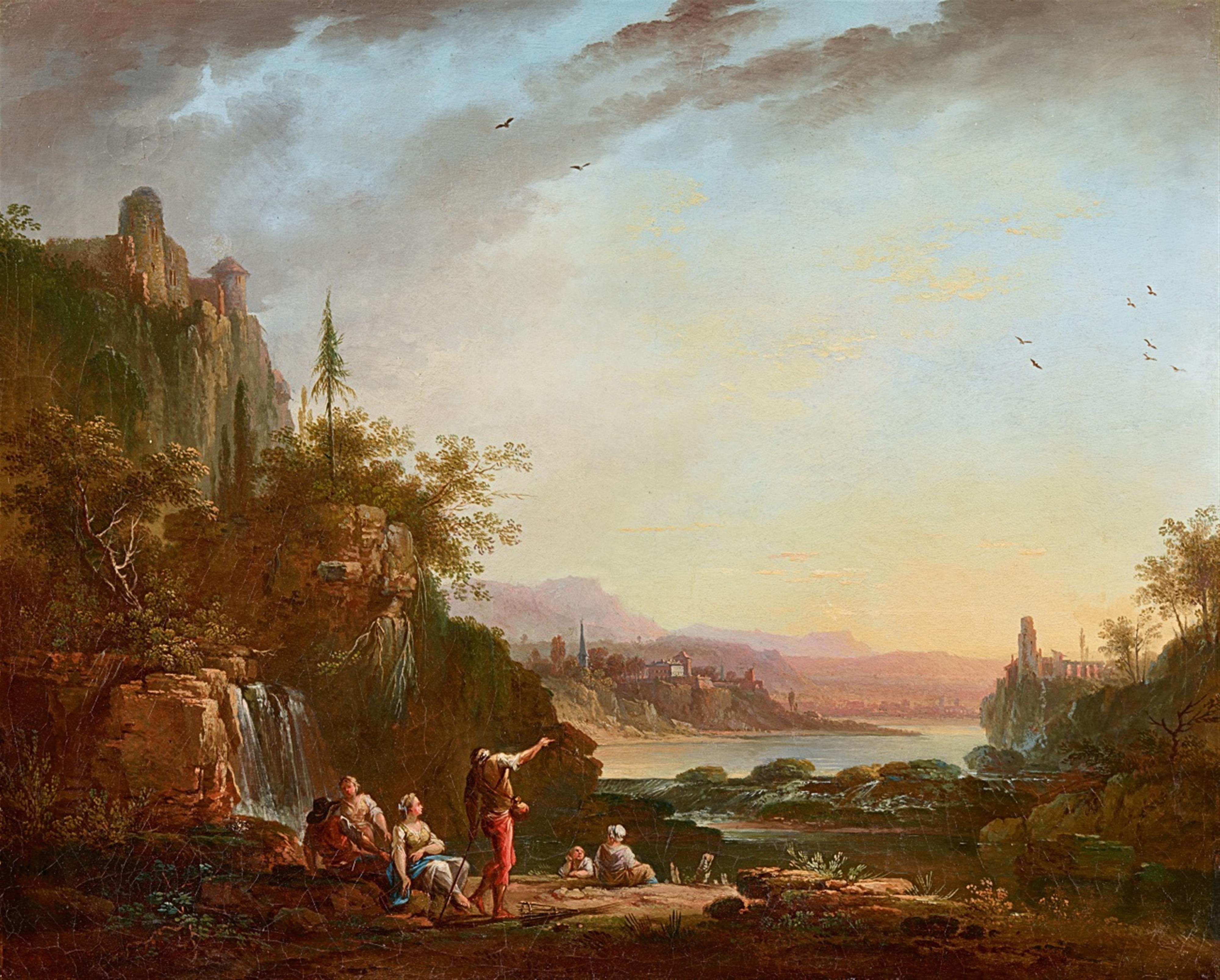 Jean-François Huë - Resting Fishermen and Peasants at a River - image-1