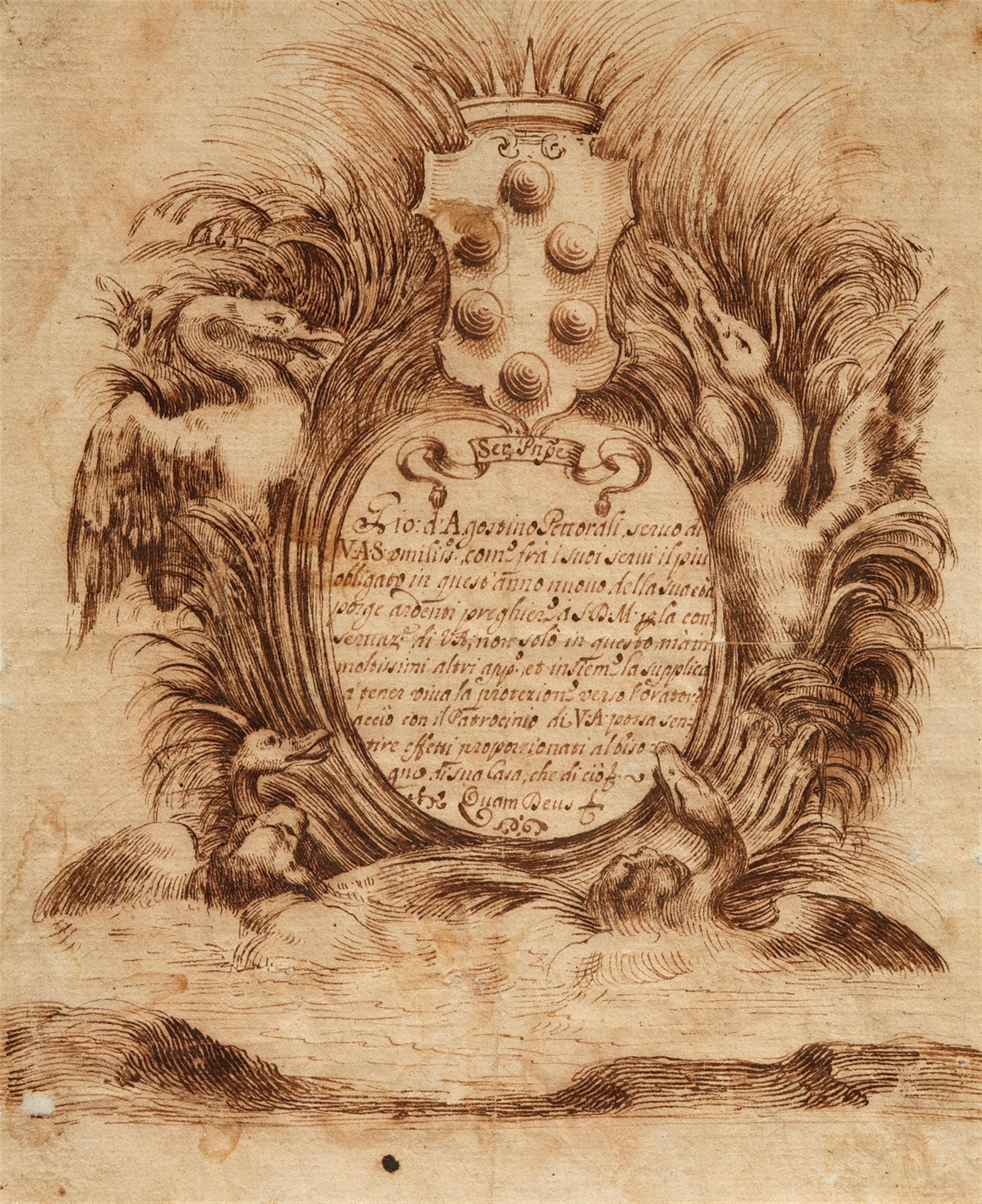 Stefano della Bella, zugeschrieben - Widmungsblatt an den Großherzog Ferdinando II. de´ Medici - image-1