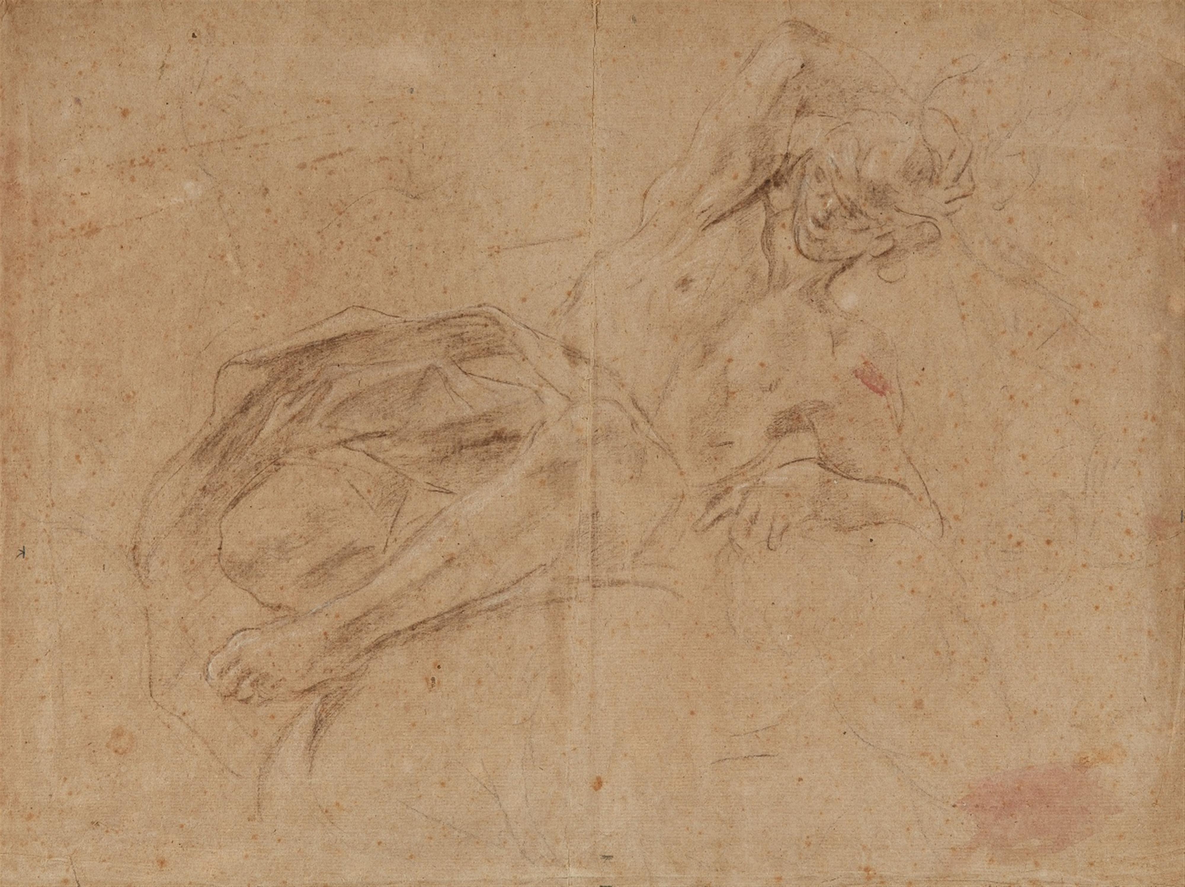 Giovanni Battista Beinaschi - Study of a Recumbent Man - image-1