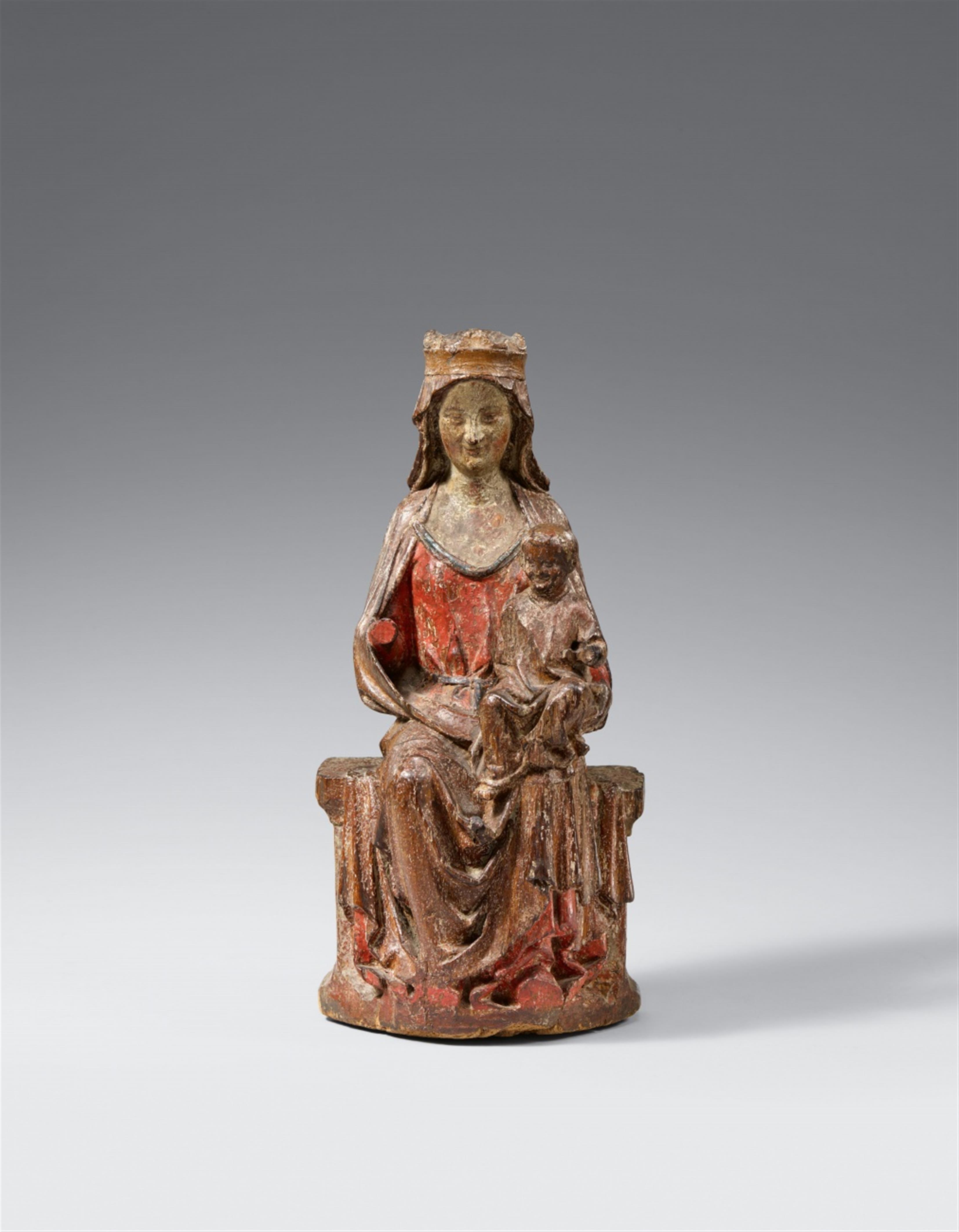 Cologne circa 1290/1320 - A Cologne carved wood figure of the Virgin enthroned, circa 1290/1320 - image-1