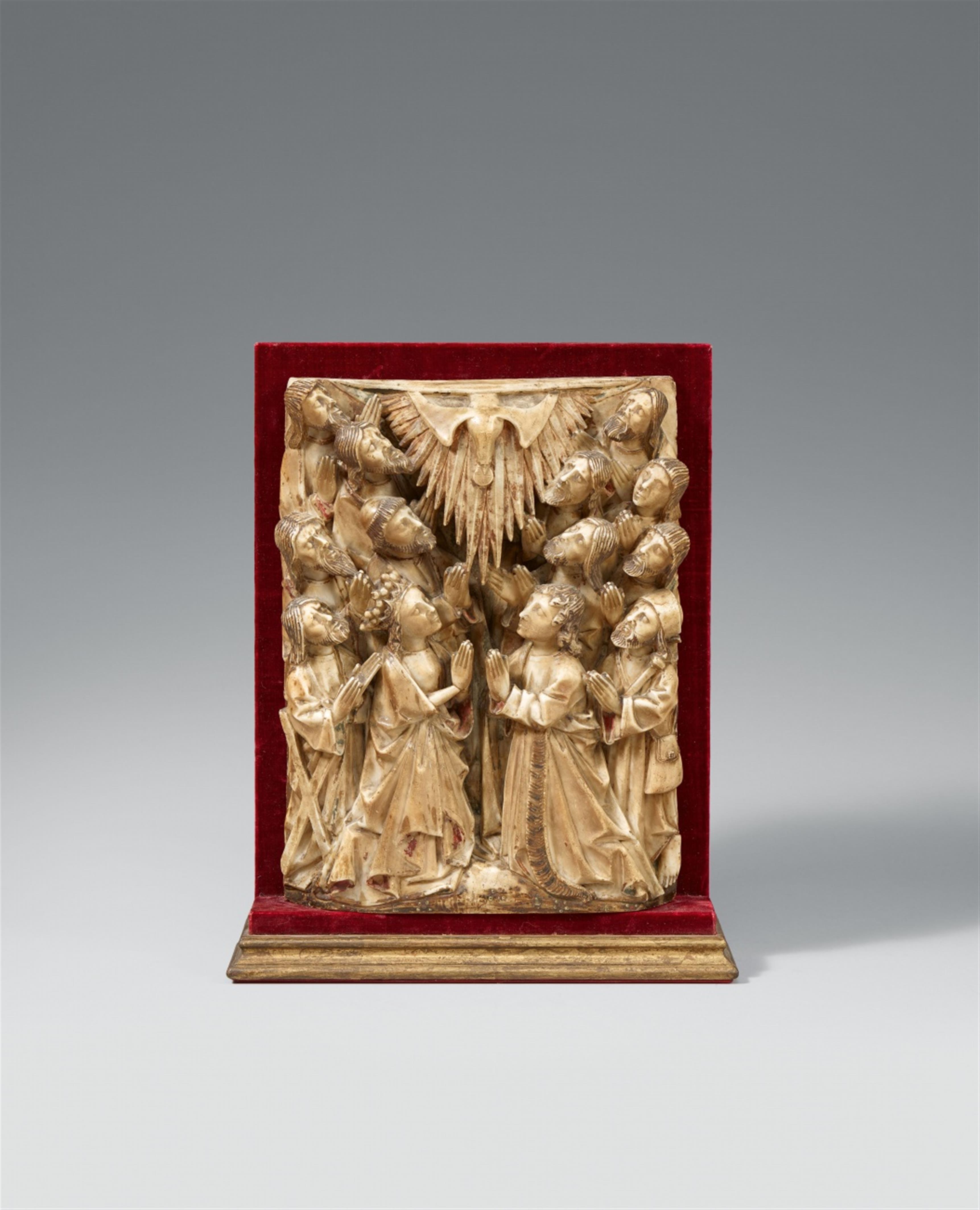 Nottingham mid-15th century - A mid-15th century Nottingham ivory pentecost relief - image-1
