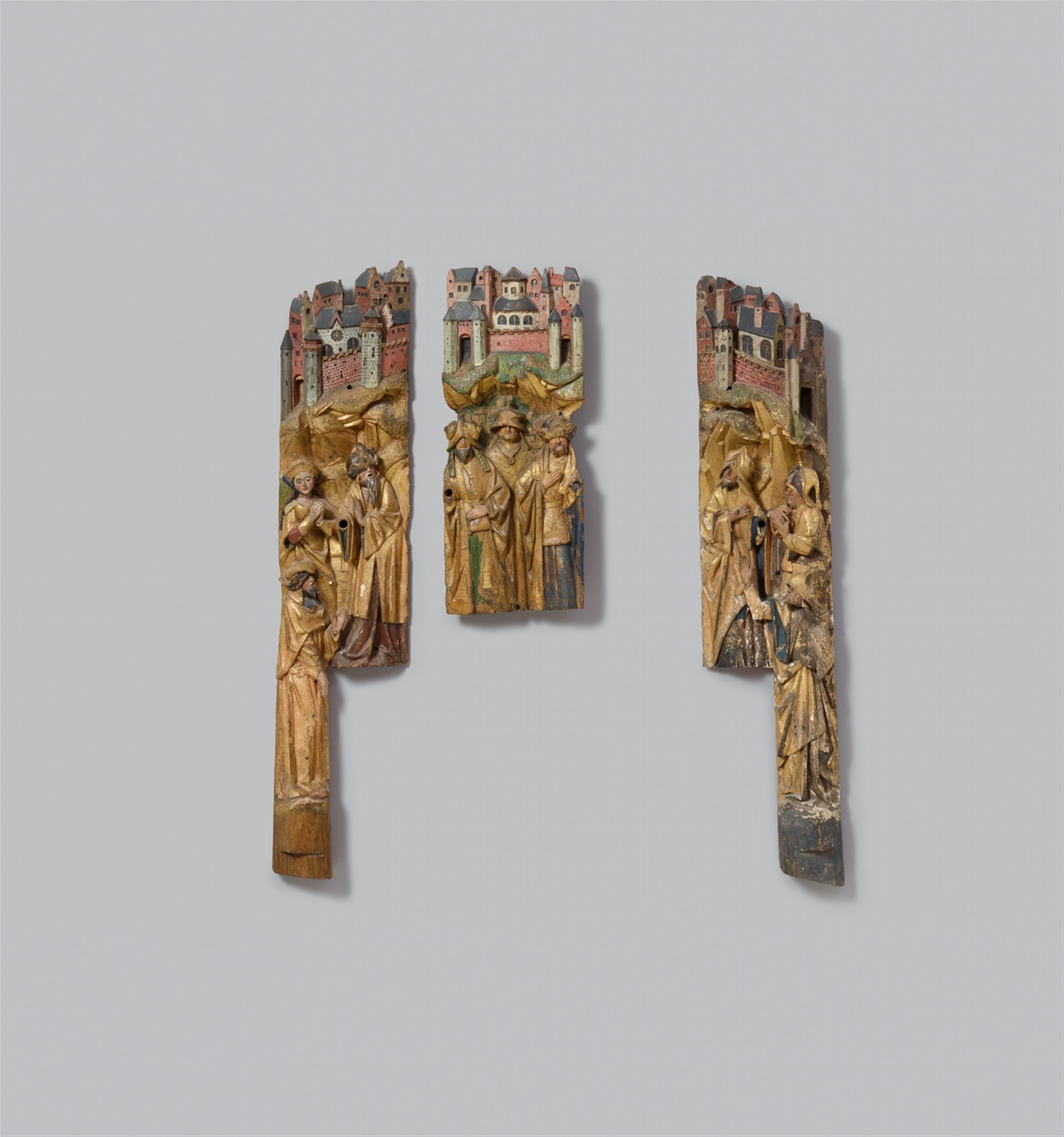 Wohl Antwerpen um 1520/1530 - Drei Reliefs aus einer Kreuzigung Christi - image-1