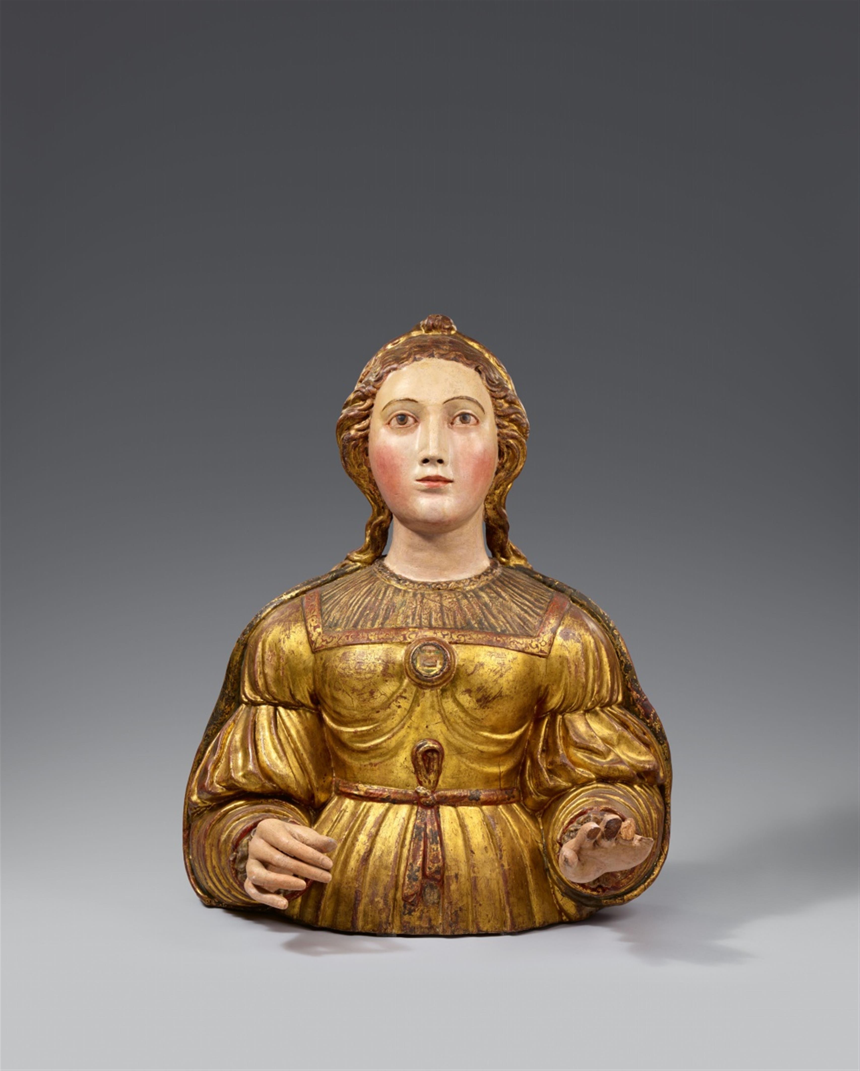 Probably Spain 2nd half 16th century - A reliquary bust of Saint Agnes, presumably Spanish, 2nd half 16th century - image-1