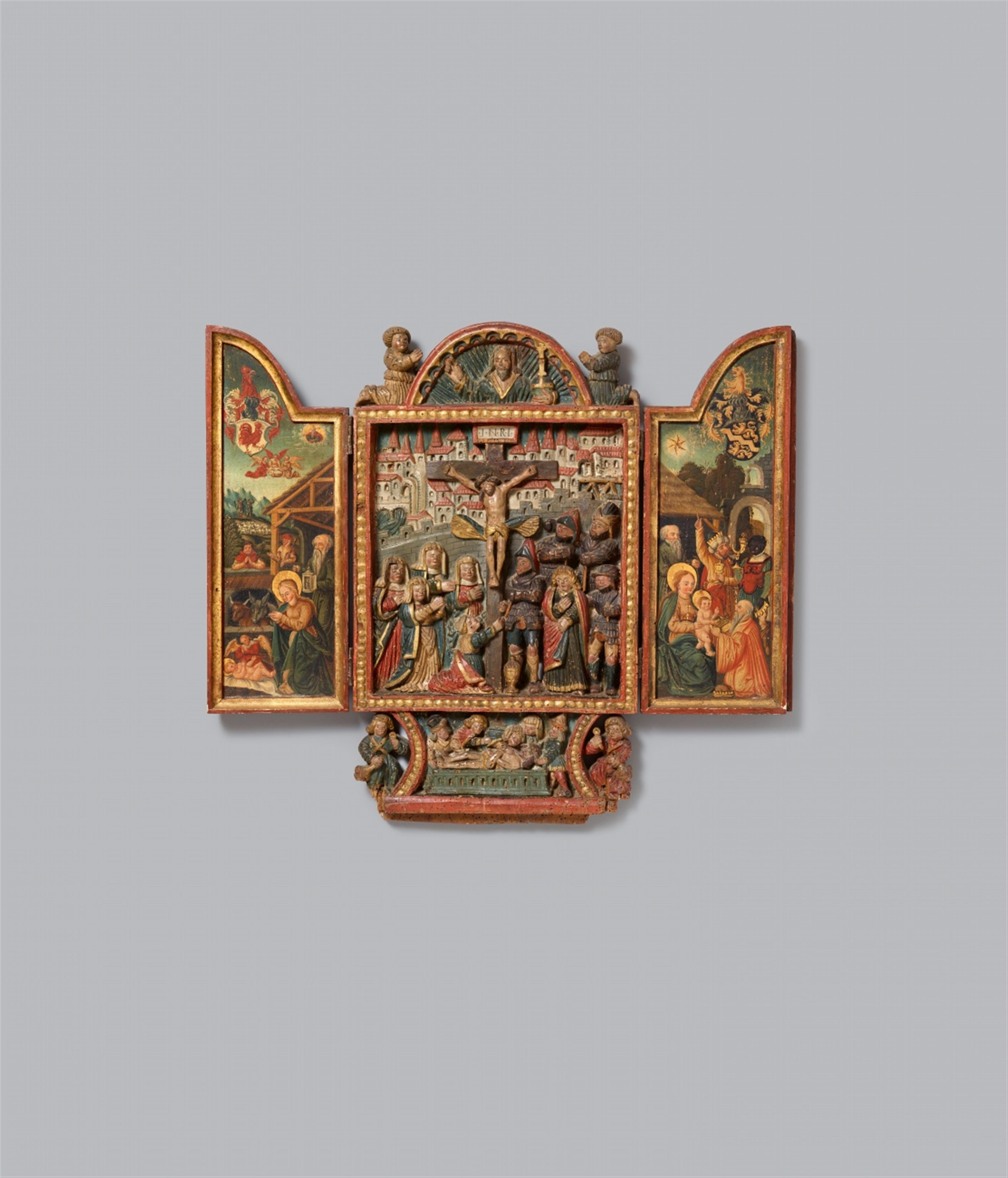 Schweizer Meister um 1560 - Flügelaltar mit Kreuzigung Christi - image-1