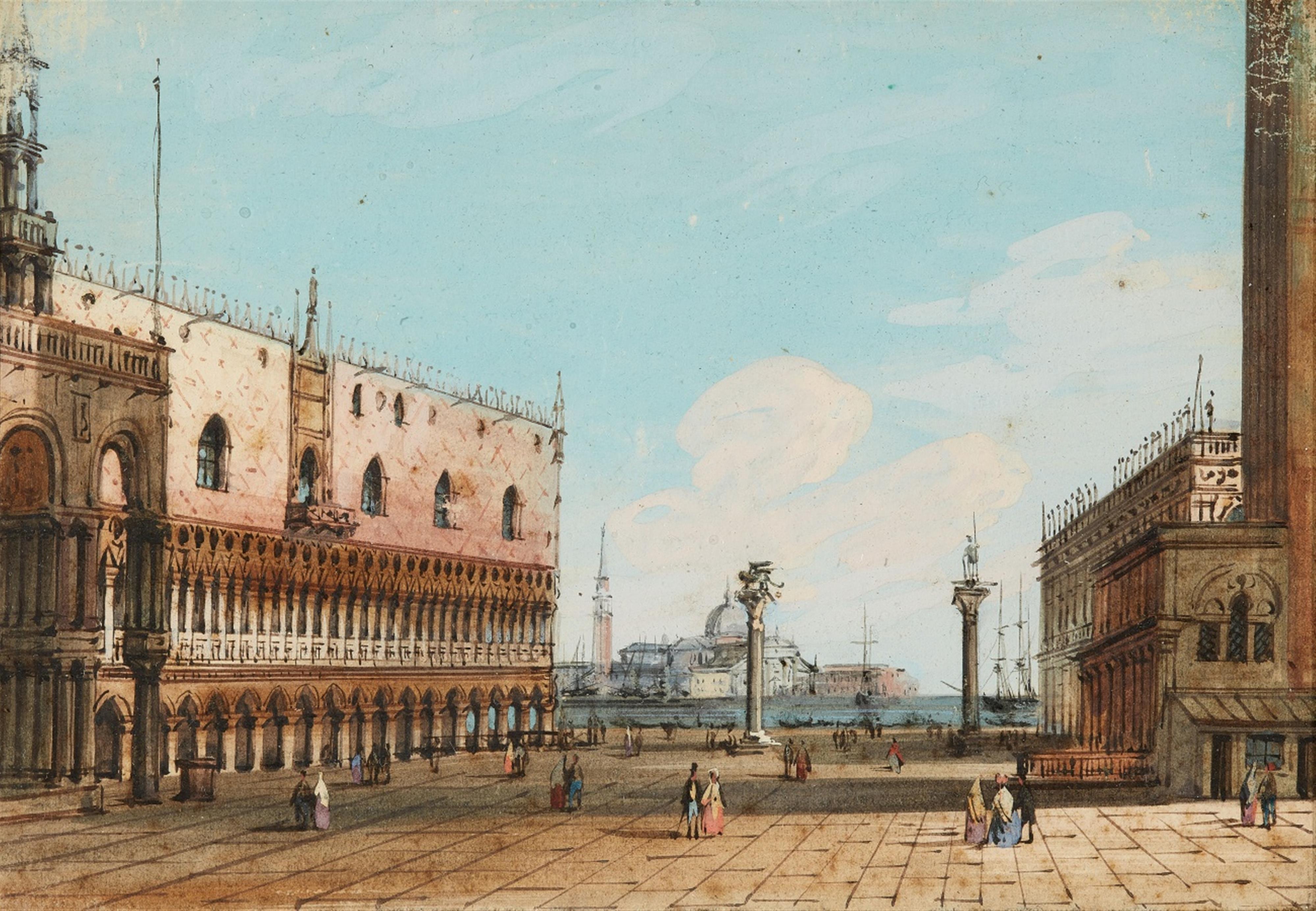 Carlo Grubacs - Blick auf die Piazzetta di San Marco mit Dogenpalast - image-1