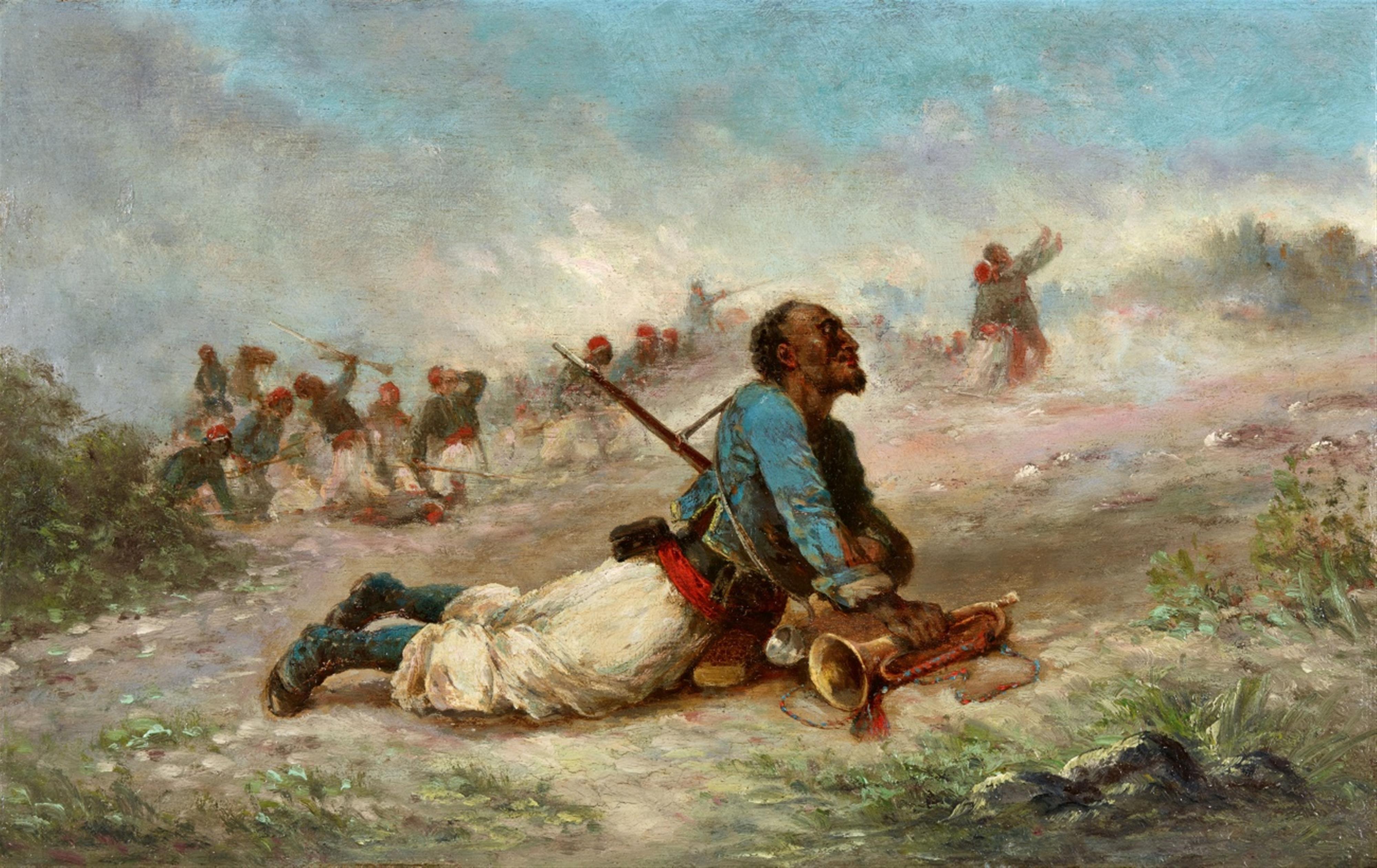 Französischer Meister des 19. Jahrhunderts - Der verwundete Trompeter - image-1