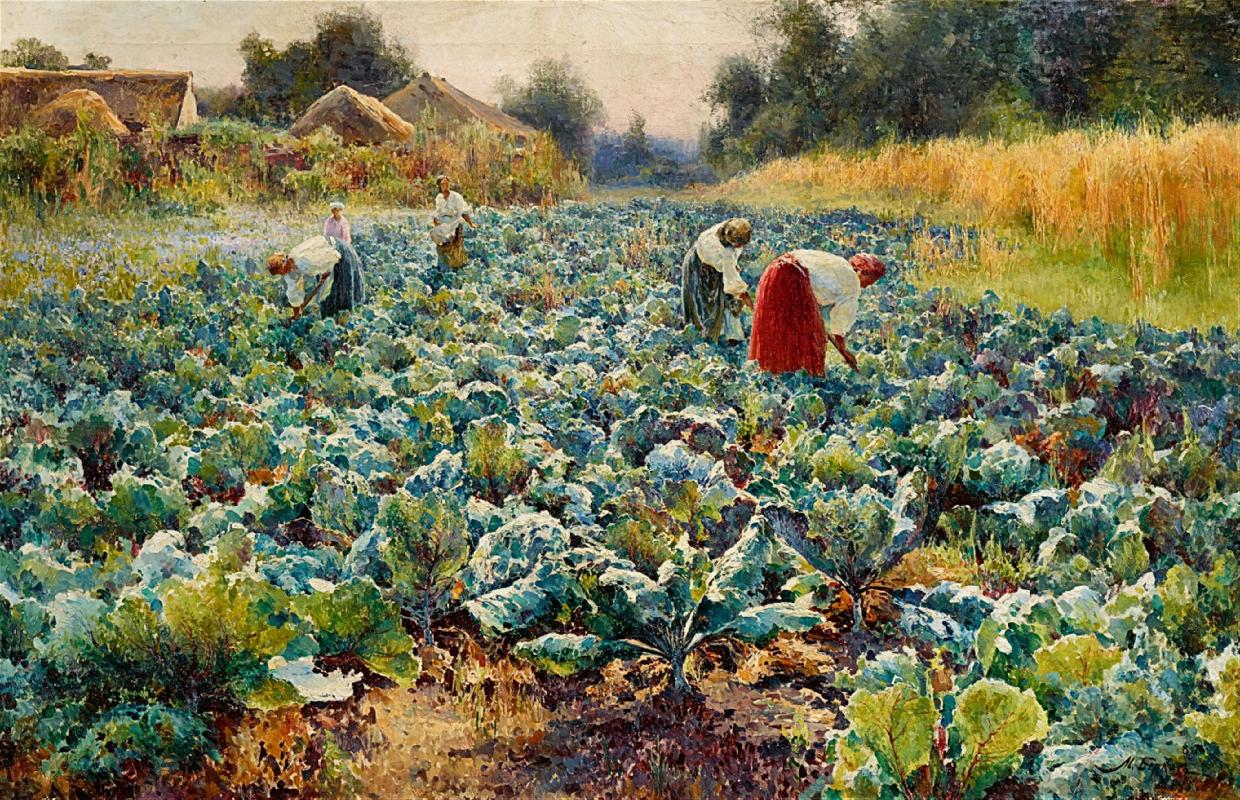 Mikhail Andreevich Berkos - The Cabbage Harvest - image-1