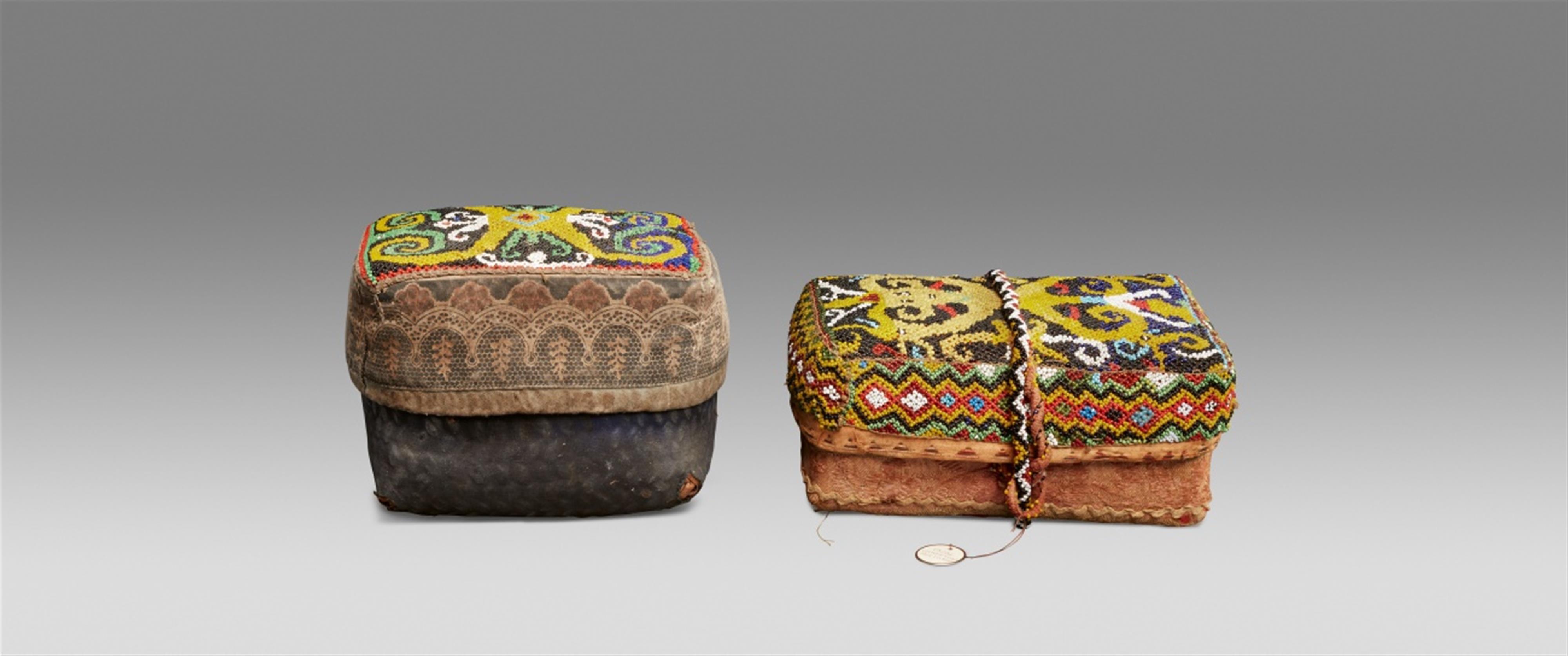 TWO DAYAK BASKETS AND A SUMBA BEADED LENGTH - image-3