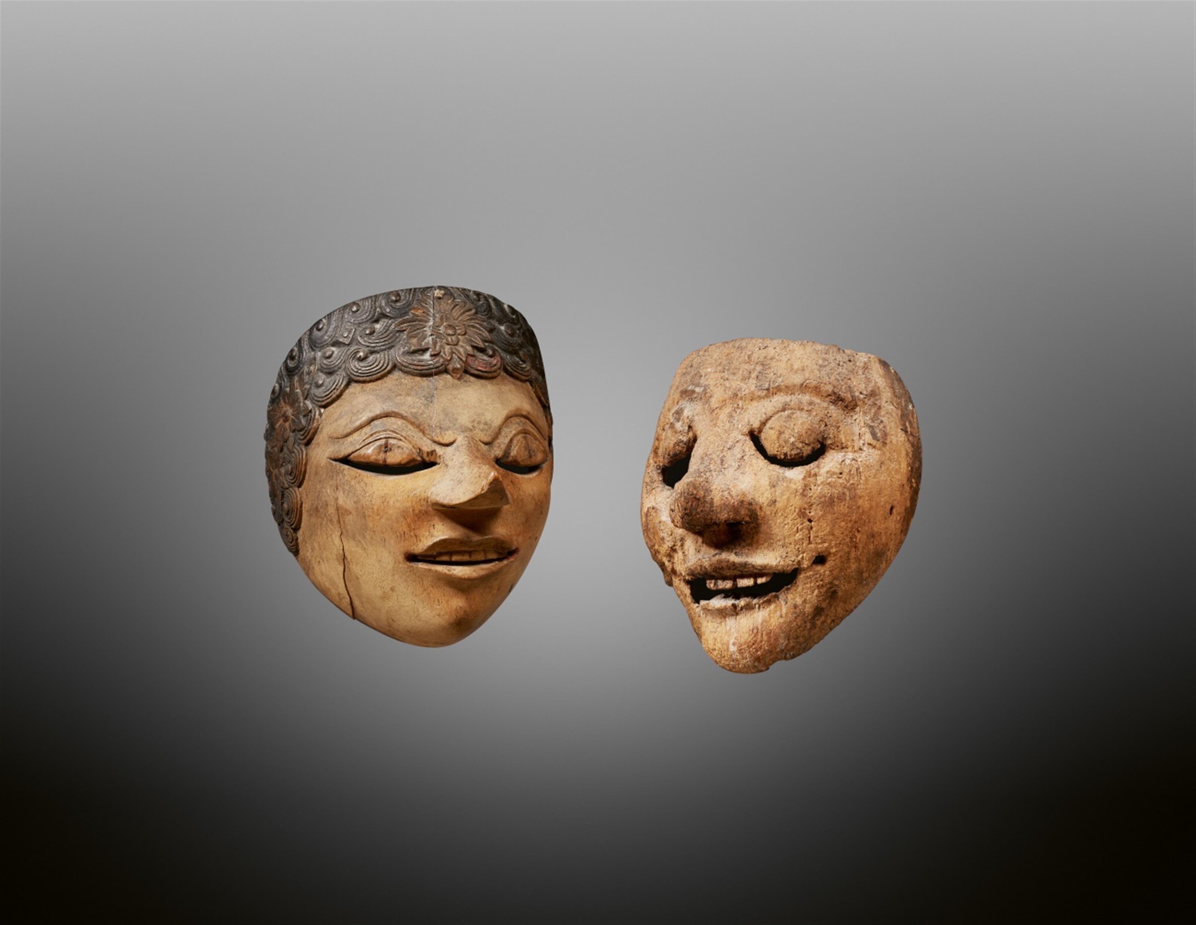 TWO INDONESIAN MASKS - image-1