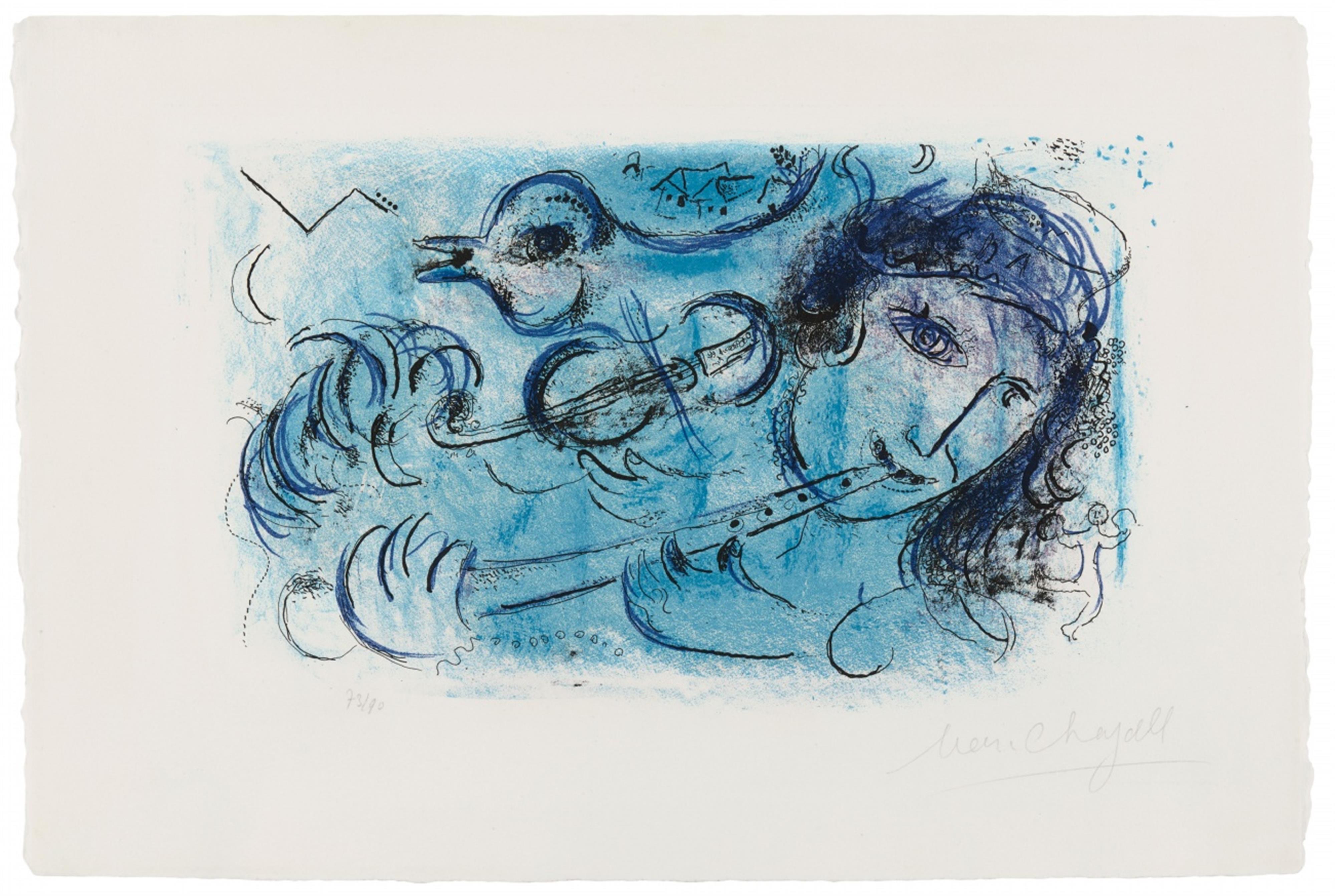 Marc Chagall - Le Joueur de Flute (Flötenspieler) - image-1