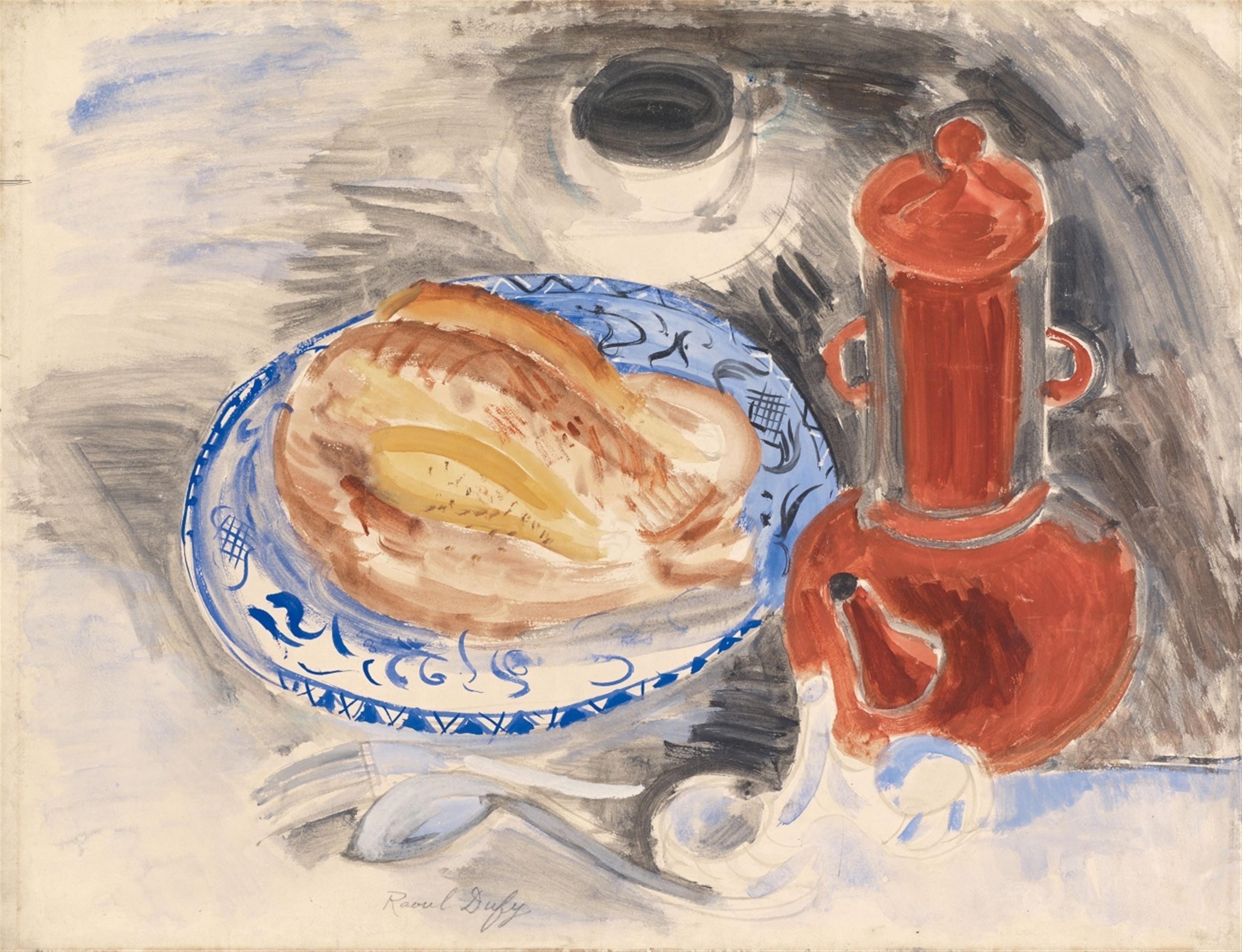 Raoul Dufy - Nature morte au poulet et à la cafetière rouge - image-1