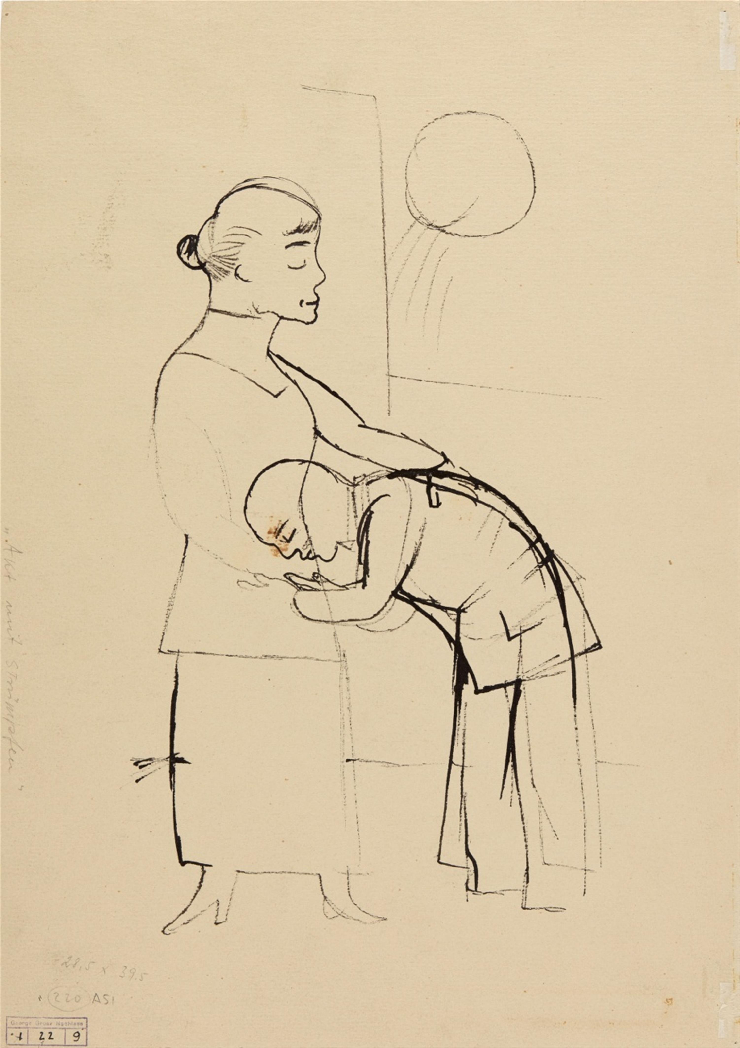 George Grosz - Liegender weiblicher Akt. Verso: Mutter und Sohn - image-2
