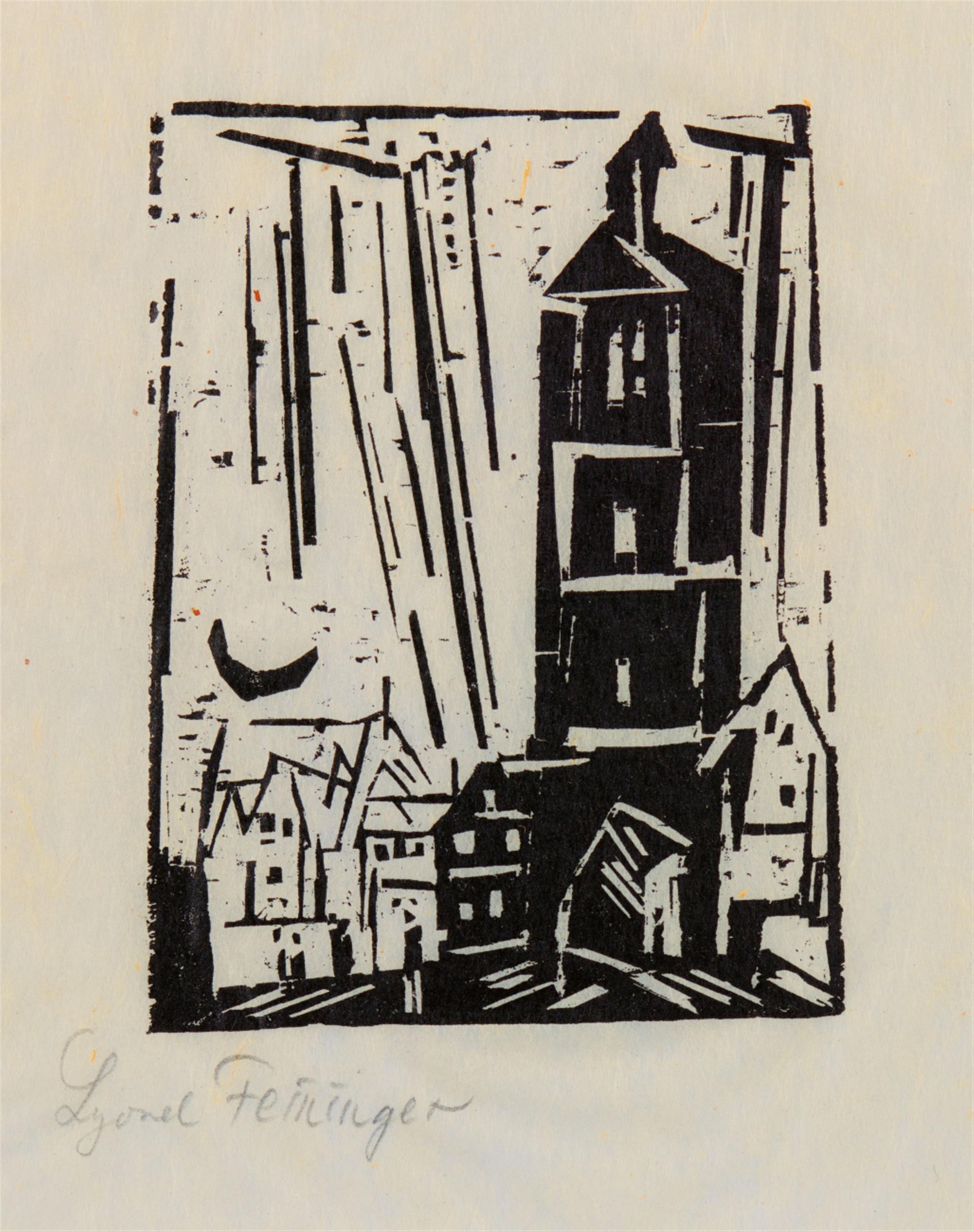 Lyonel Feininger - Buildings with Crescent Moon (Gebäude mit Mondsichel) - image-1