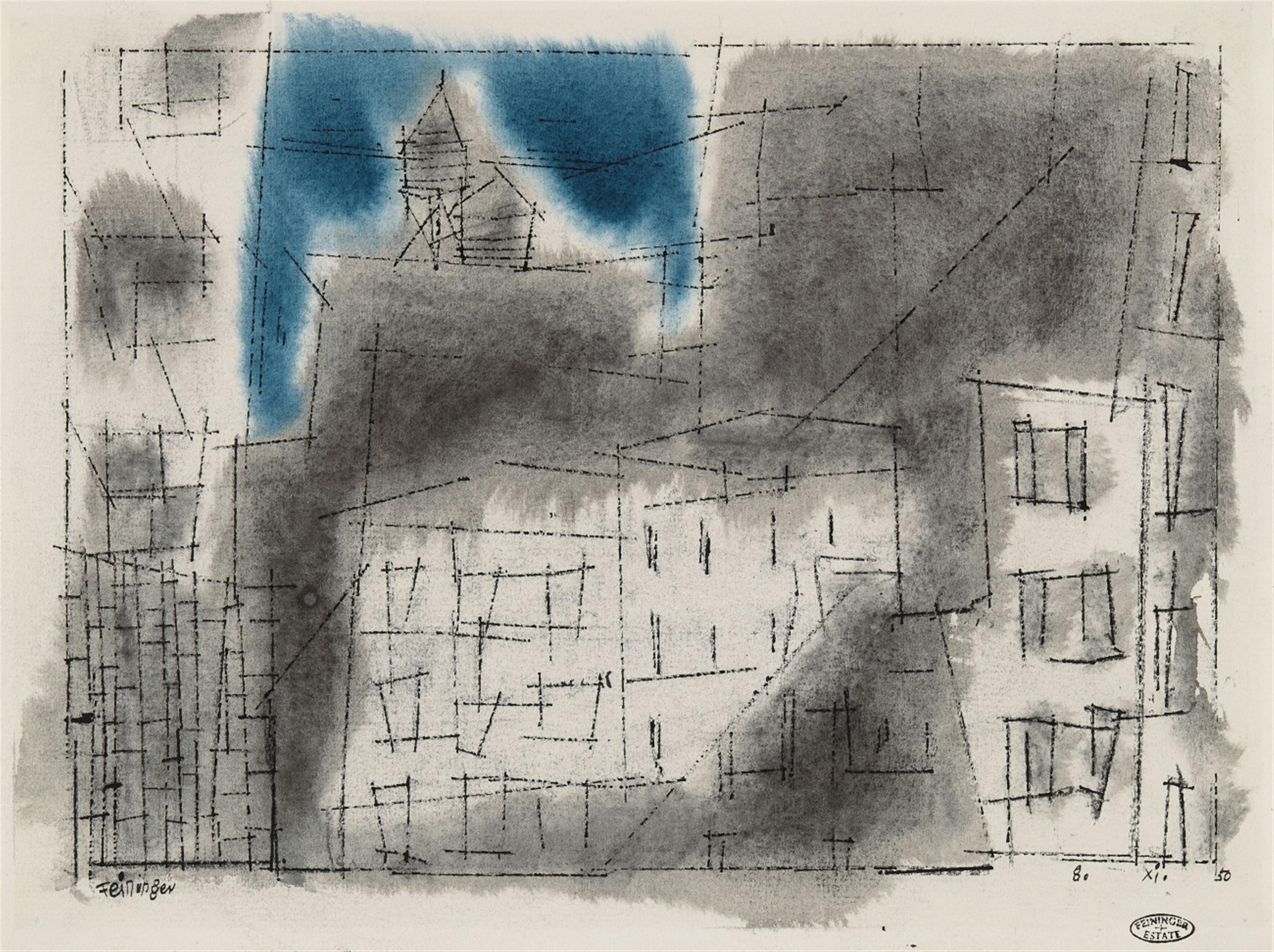 Lyonel Feininger - Untitled (Houses) - image-1