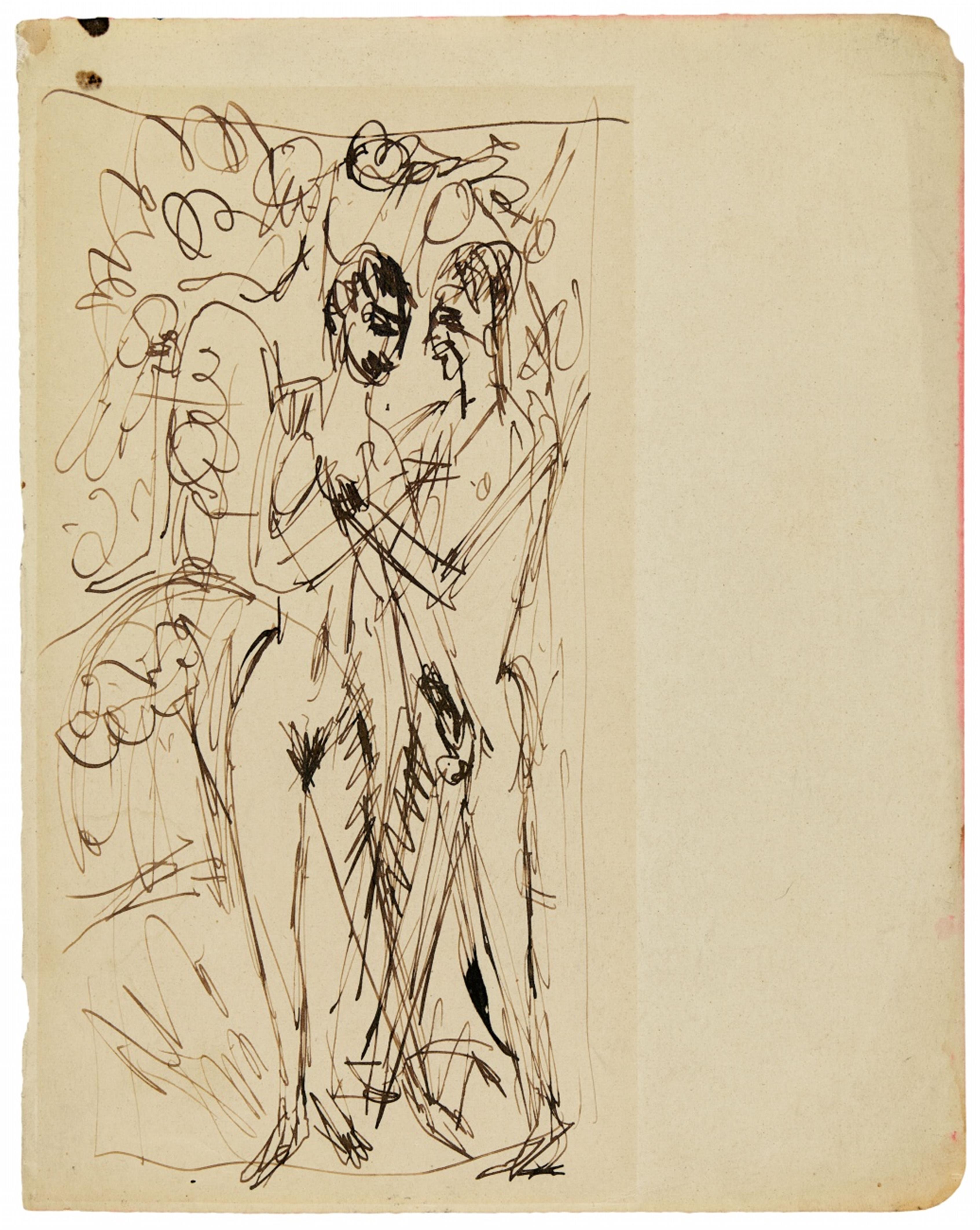 Ernst Ludwig Kirchner - Atelierszene (Stehendes Liebespaar) - image-1