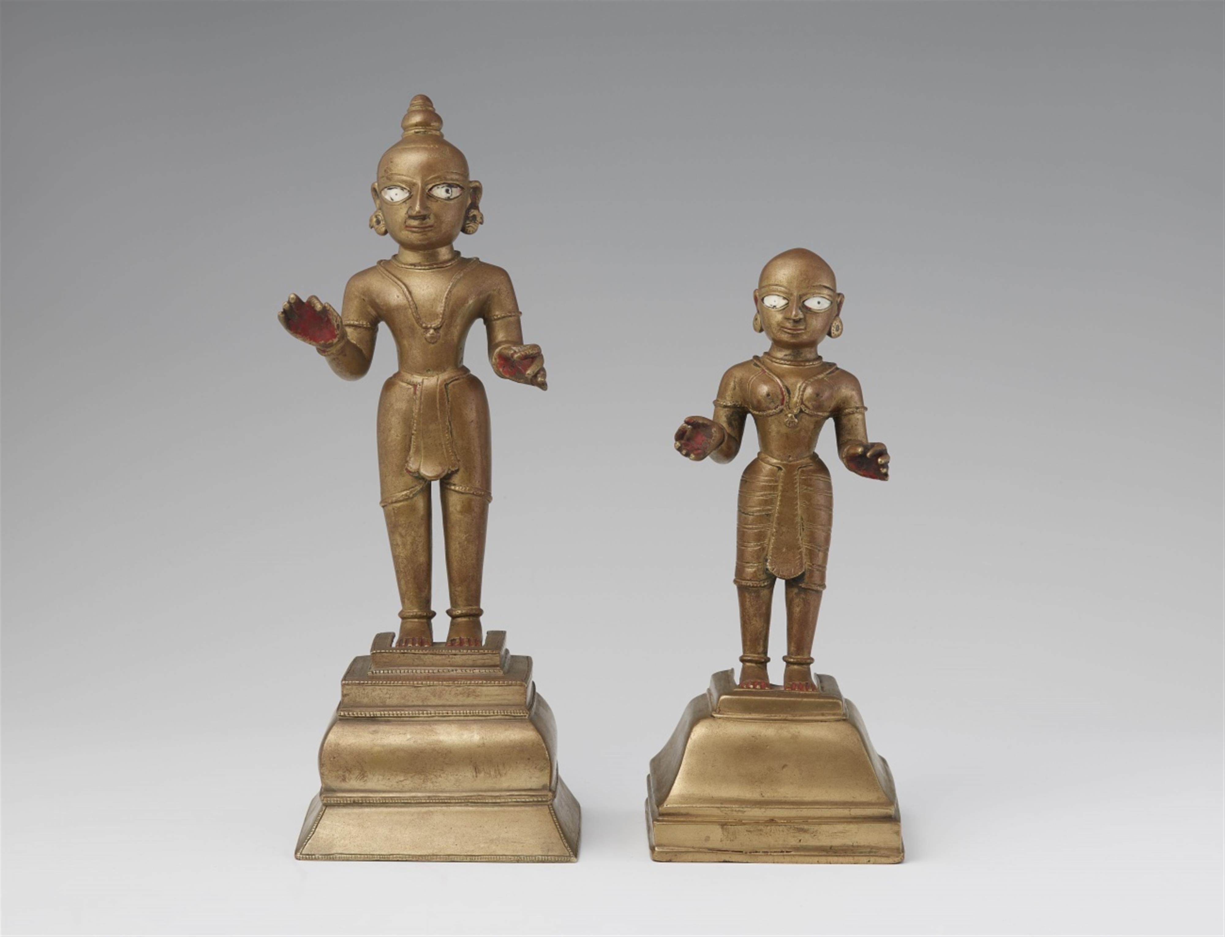 A pair of Bengali brass deities. Eastern India. 19th century - image-1