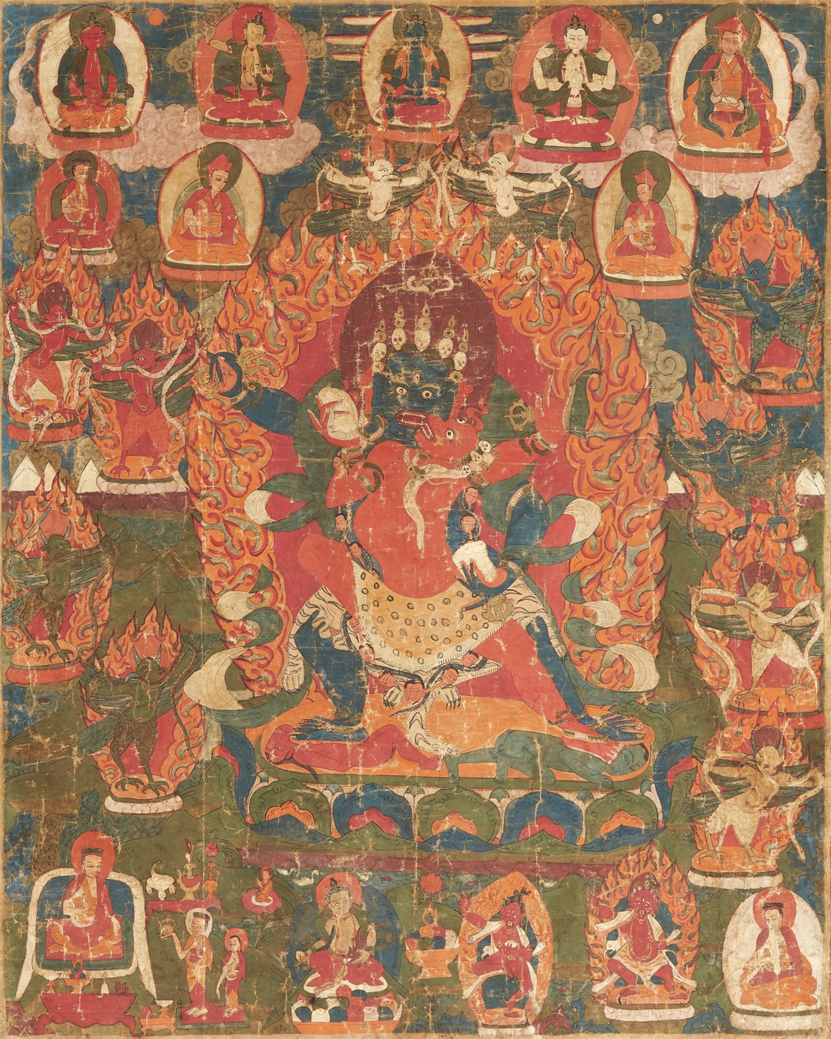 A Tibetan thangka of Vajrapani. 19th century - image-1