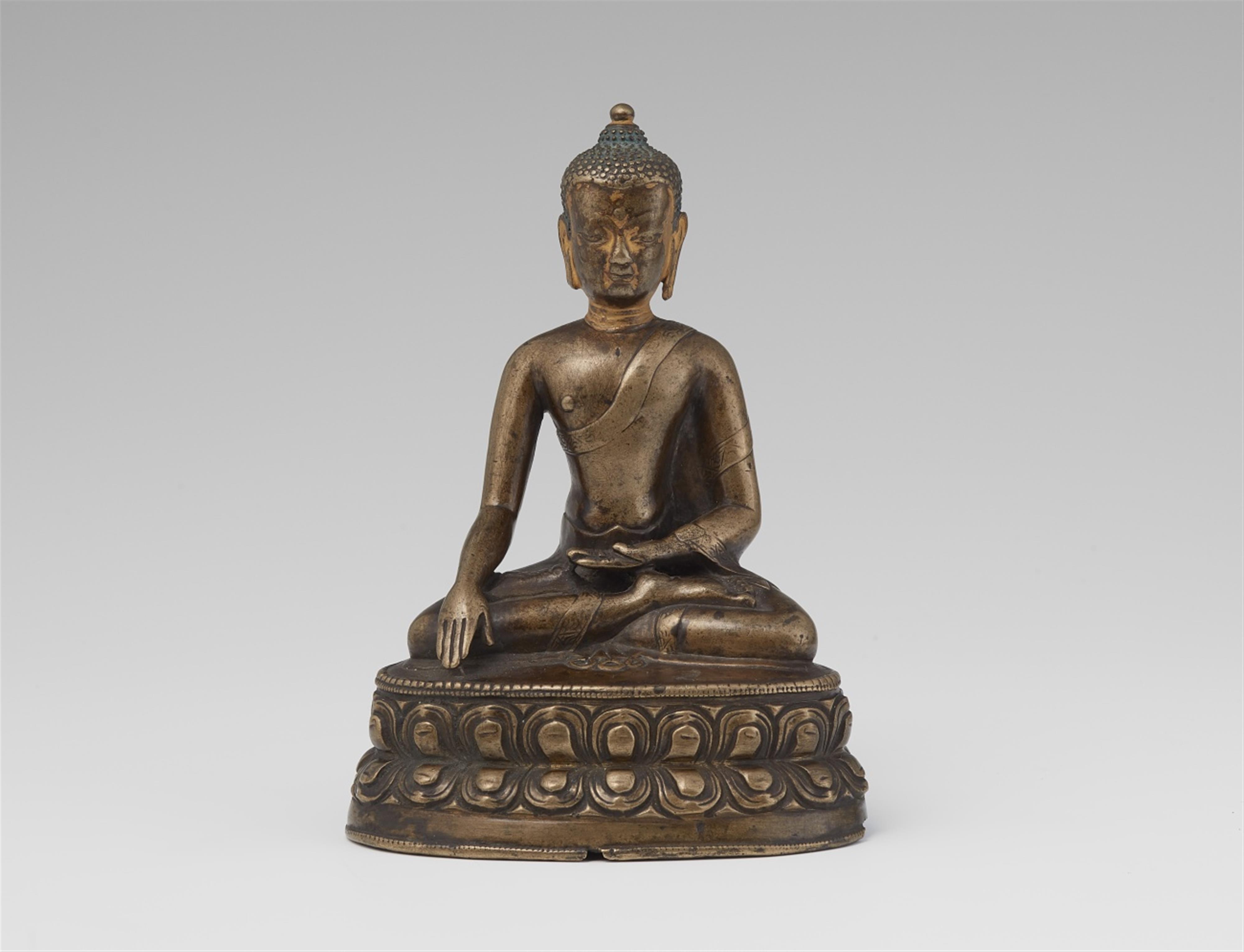 A Tibetan bronze figure of Buddha Shakyamuni. 14th century - image-1