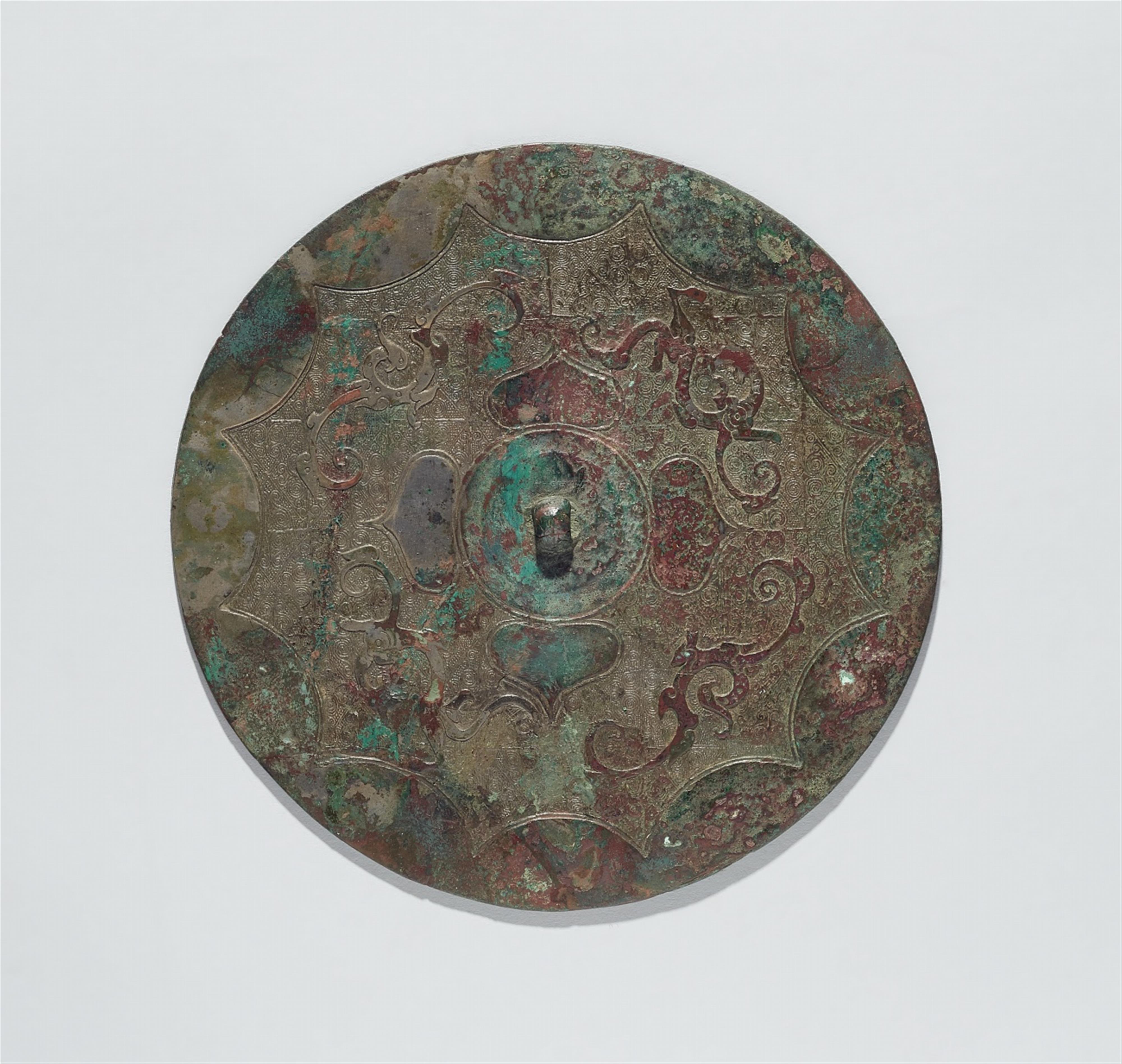 Runder Spiegel. Silbrige Bronze. Zeit der Streitenden Reiche/ frühe Westliche Han-Zeit, ca. 3. Jh. v. Chr. - image-1
