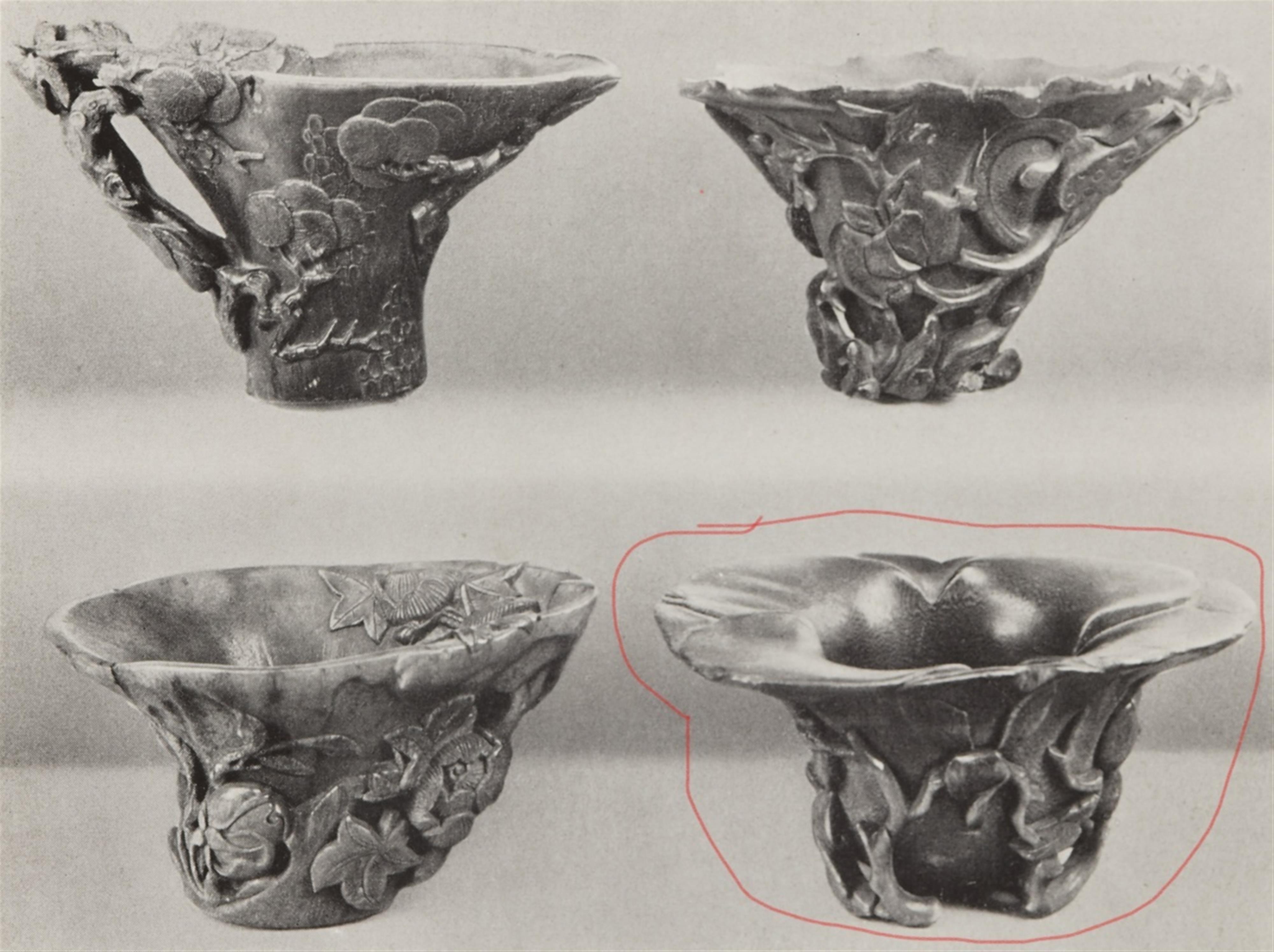 A rhinoceros horn cup. 18/19. Jh. - image-2