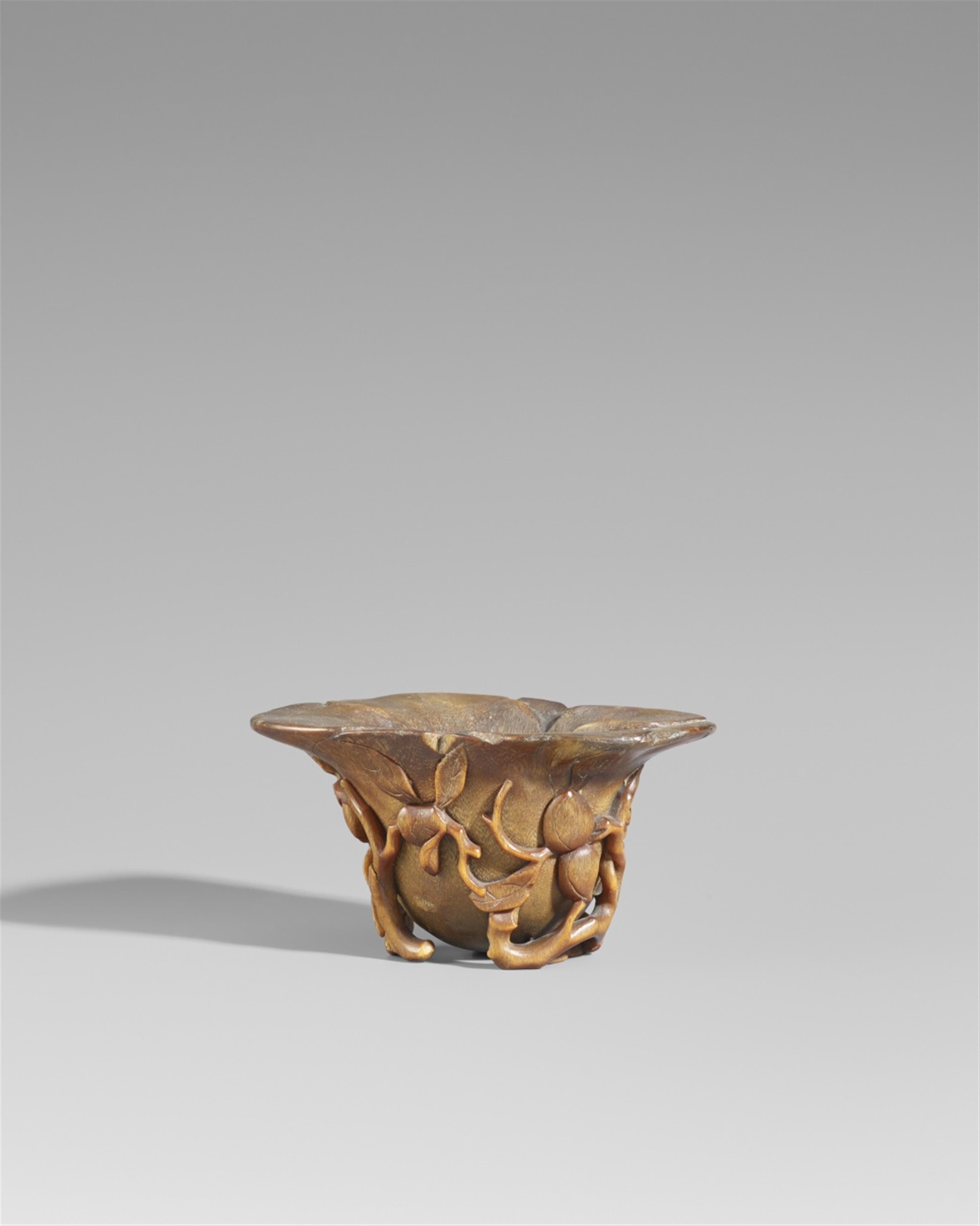 A rhinoceros horn cup. 18/19. Jh. - image-1