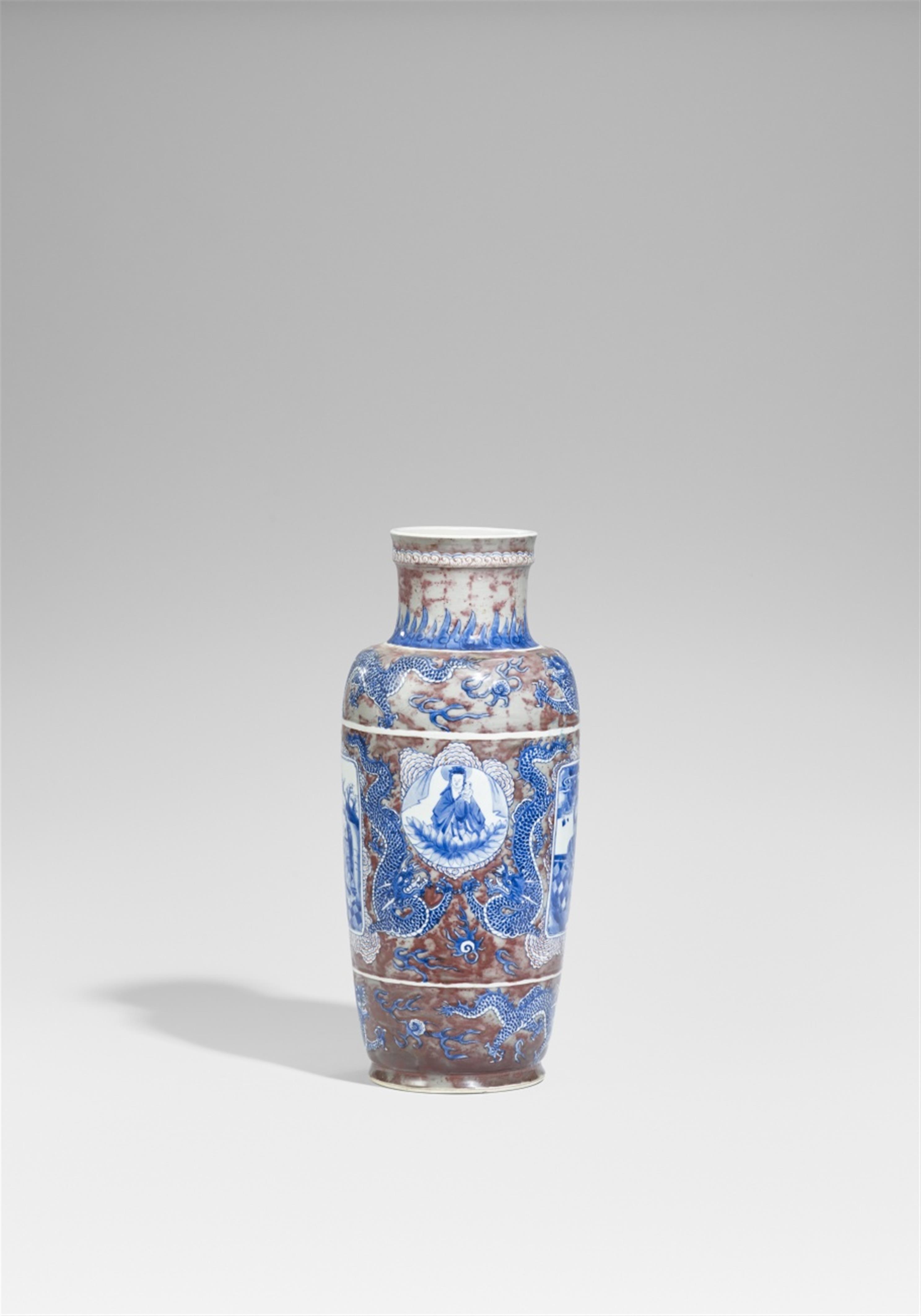Große Rouleau-Vase. Qing-Zeit (1644-1911) - image-1