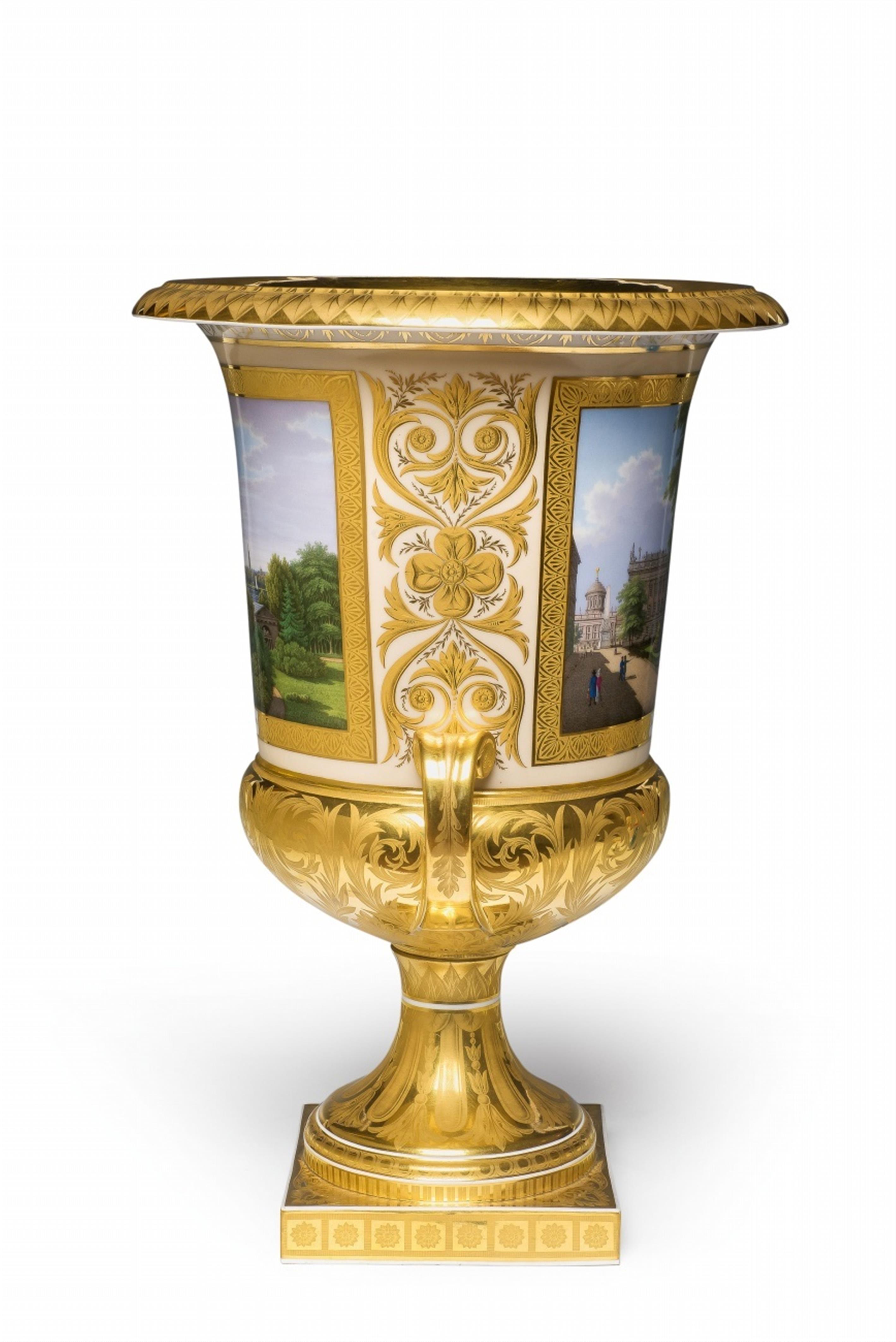 A Berlin KPM porcelain urn with views of Potsdam - image-3