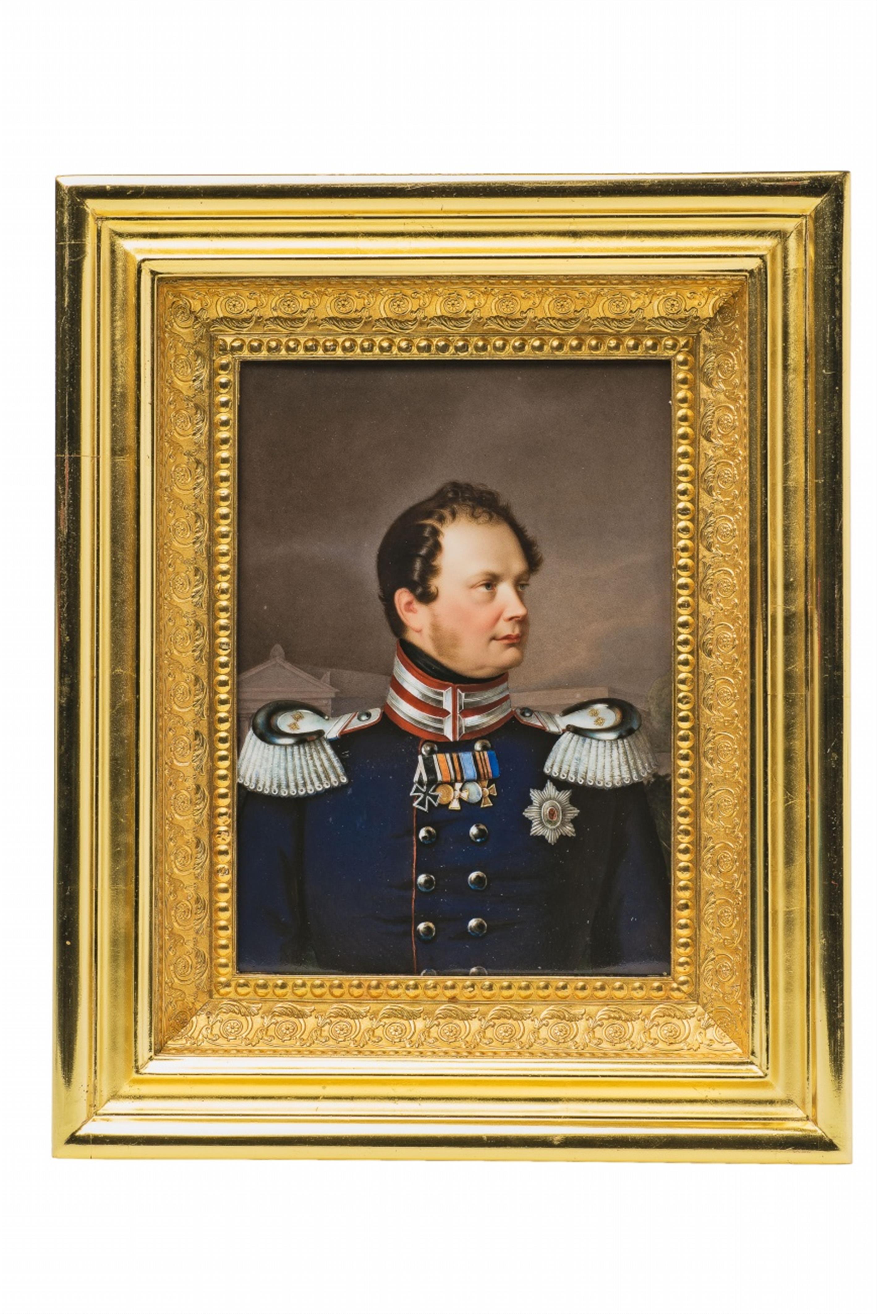 A Berlin KPM porcelain plaque with a portrait of King Friedrich Wilhelm IV - image-1
