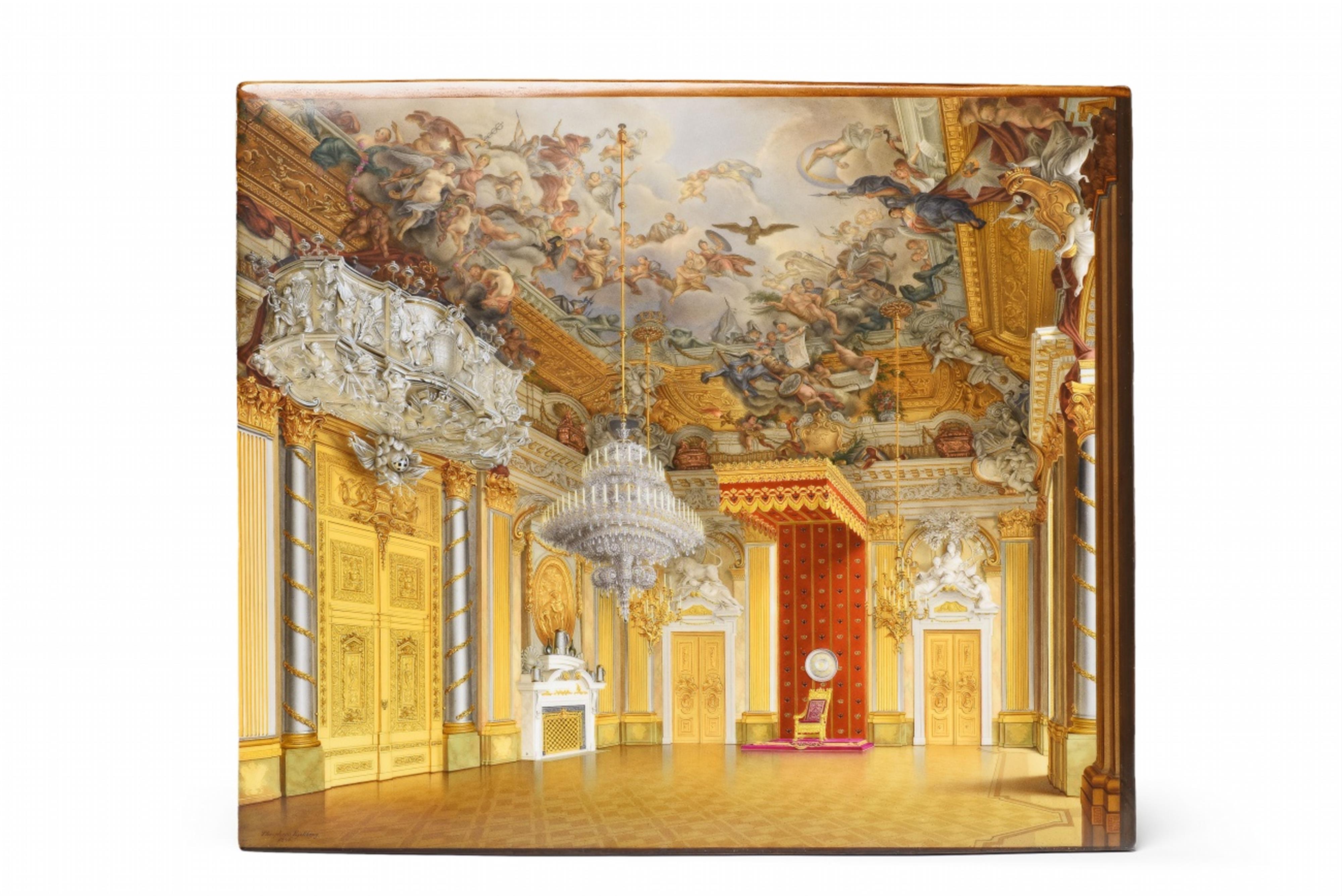 A Berlin KPM porcelain plaque with a view of the "Rittersaal" - image-1