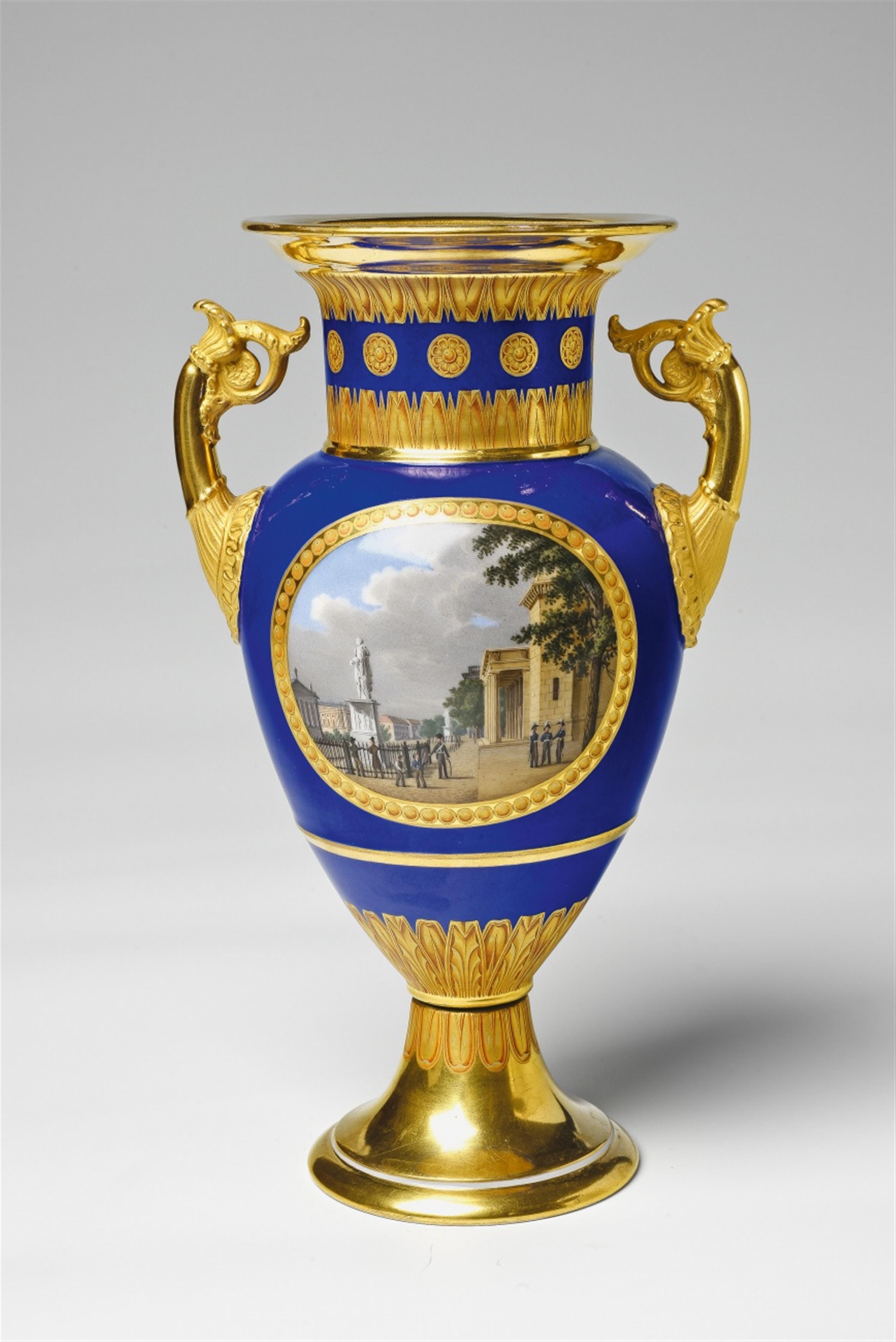 A small Berlin KPM porcelain vase with views of Berlin - image-2