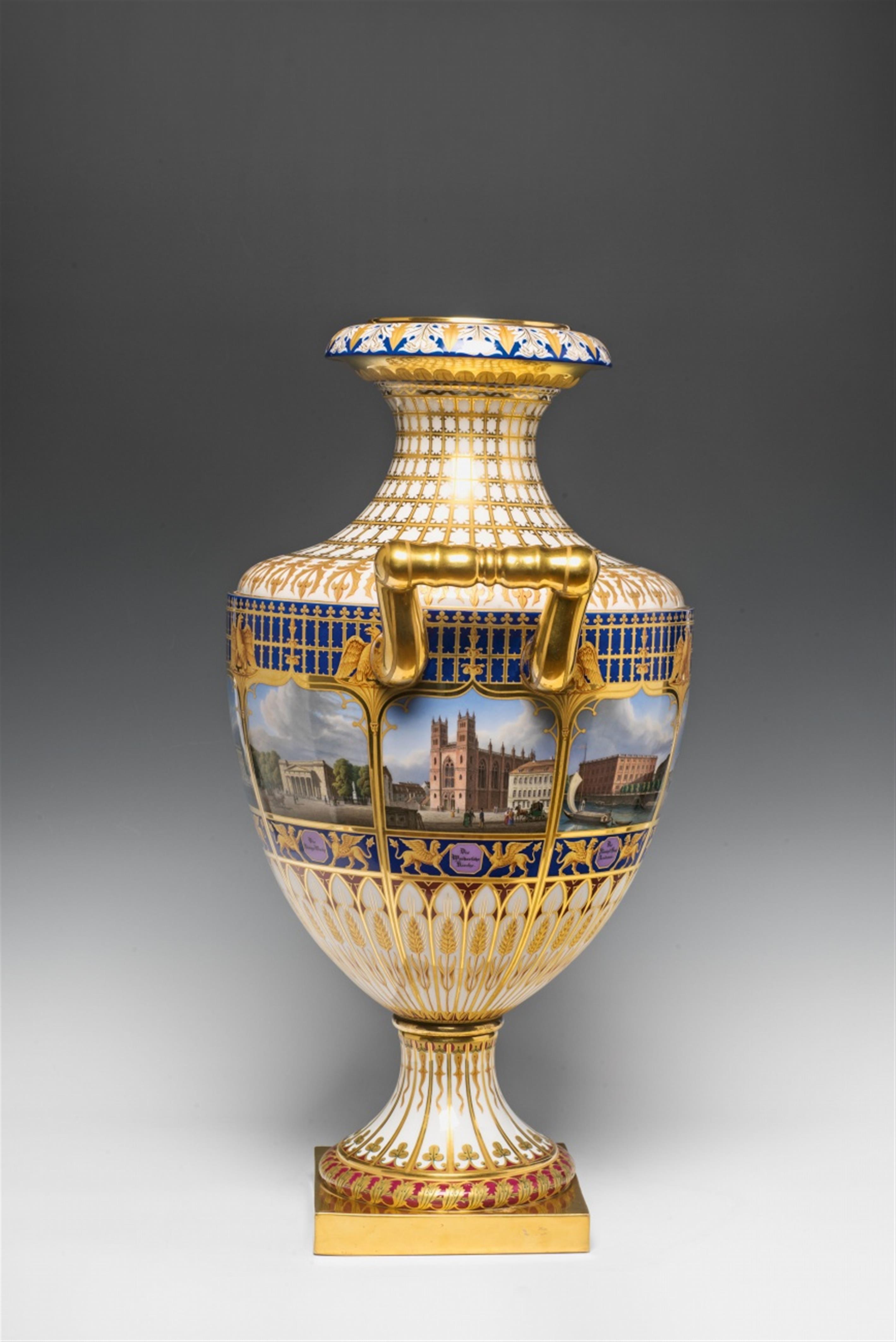 A Berlin KPM porcelain vase with views of Berlin - image-4