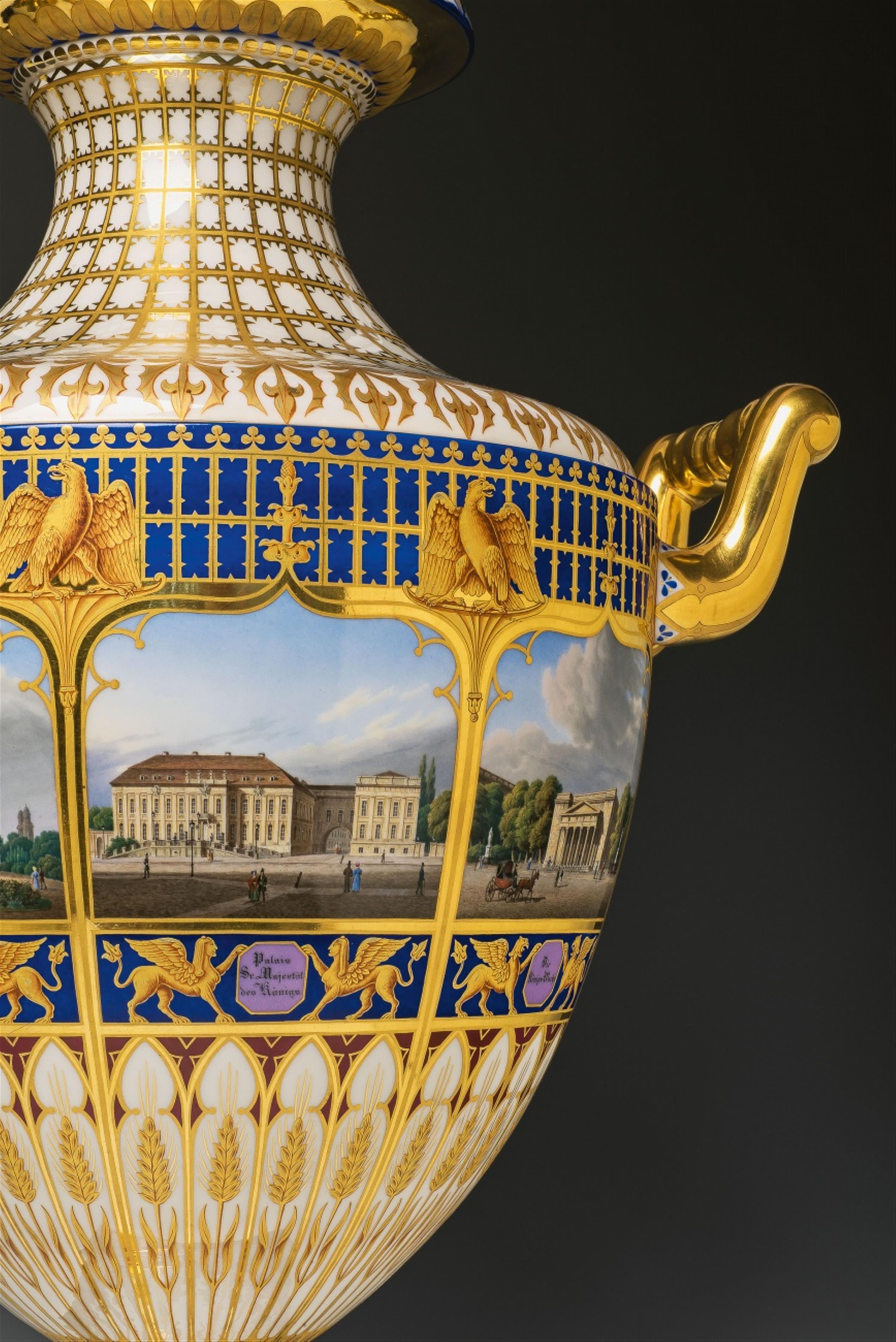 A Berlin KPM porcelain vase with views of Berlin - image-5