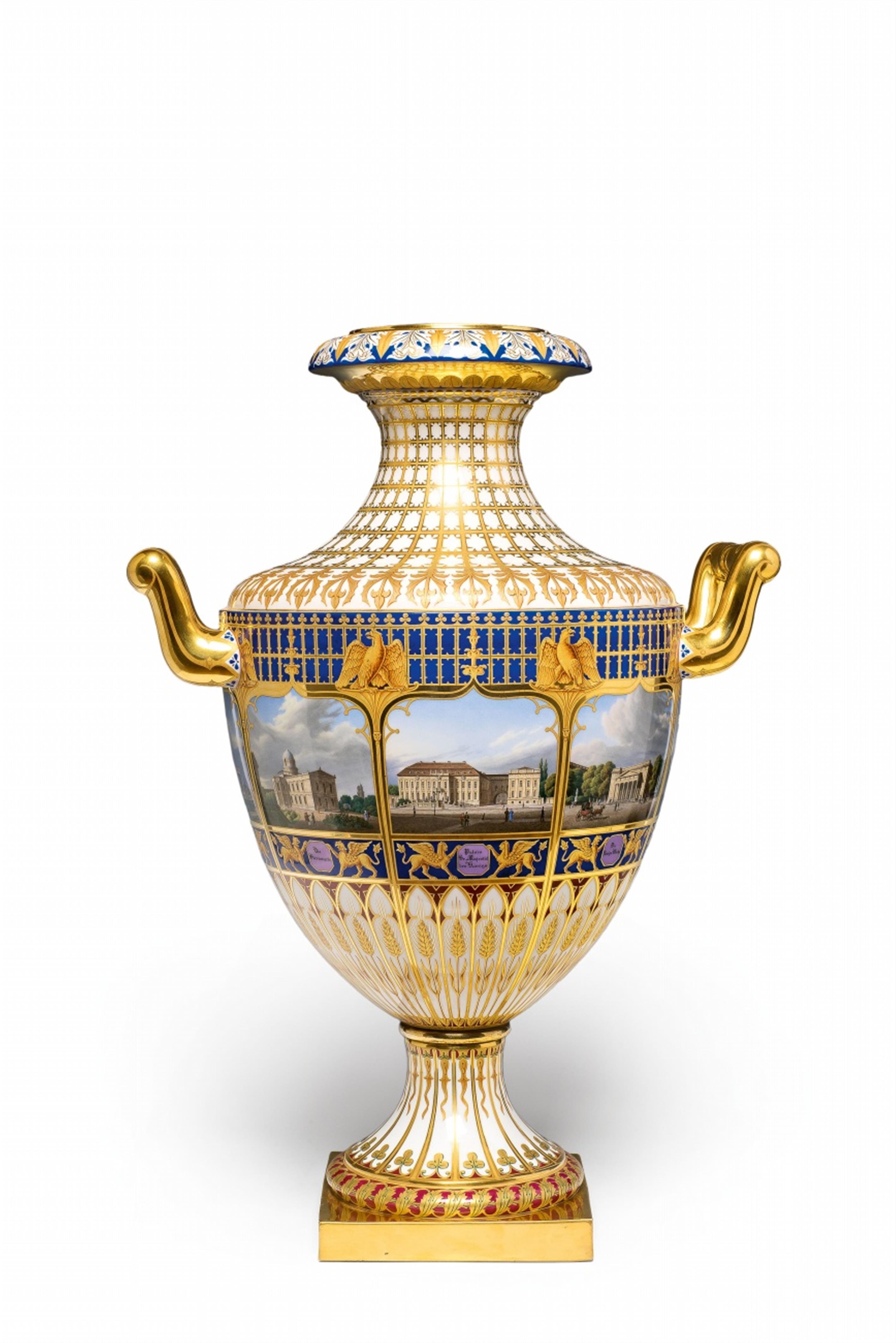A Berlin KPM porcelain vase with views of Berlin - image-1